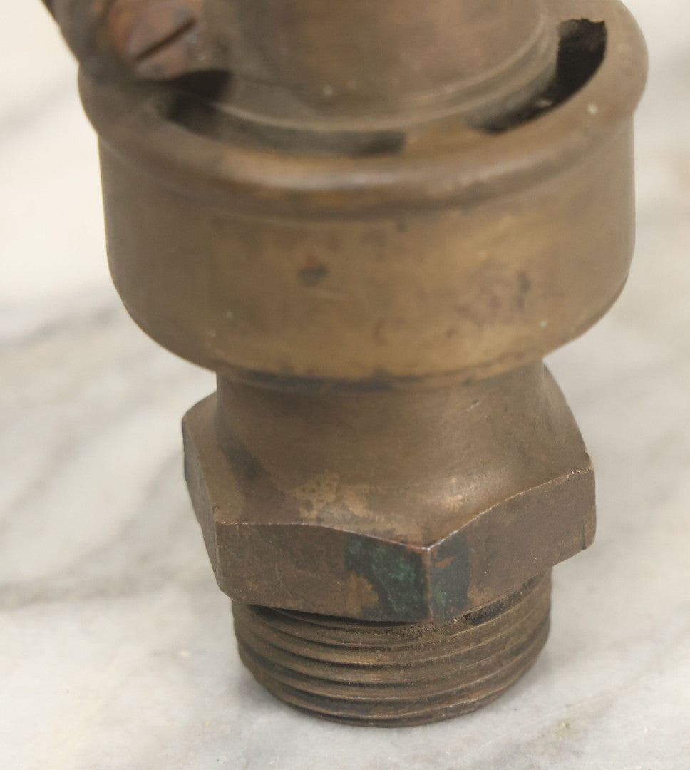Lot 020 - Antique Brass Industrial Steam Whistle Fragment, By J.E. Lonergan & Co., Manufacturers, Philadelphia, After Lynde's Patent