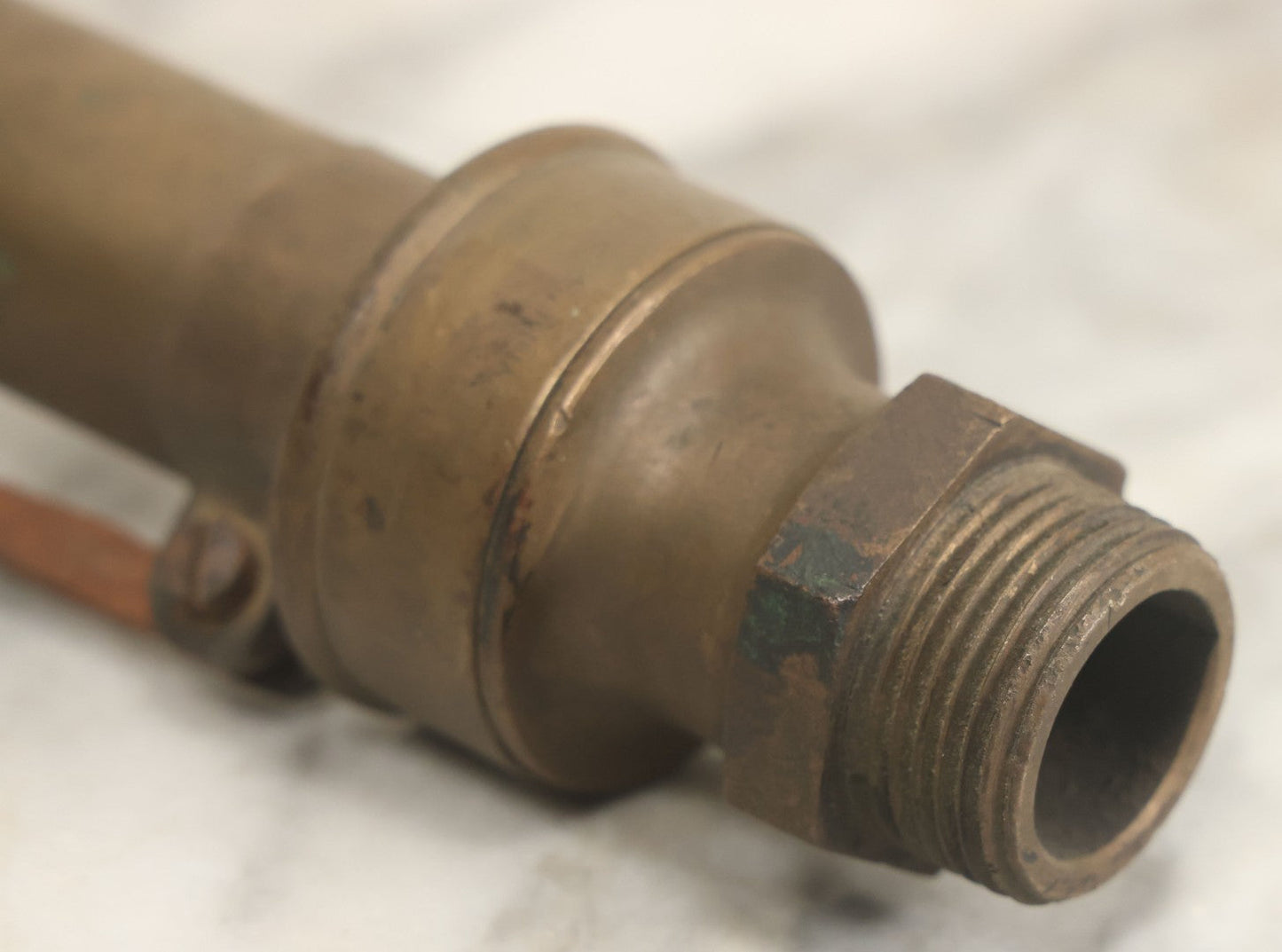 Lot 020 - Antique Brass Industrial Steam Whistle Fragment, By J.E. Lonergan & Co., Manufacturers, Philadelphia, After Lynde's Patent