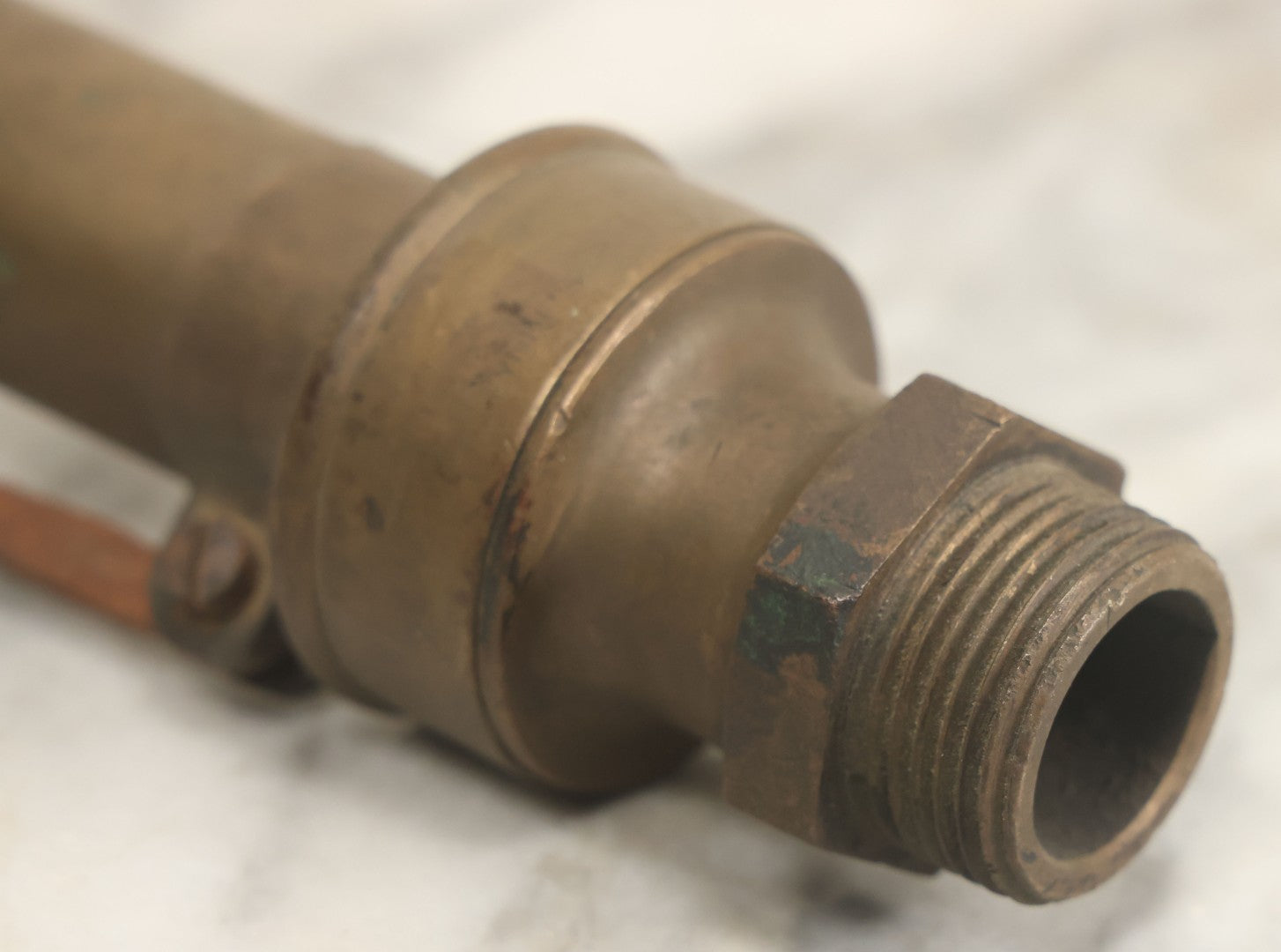 Lot 020 - Antique Brass Industrial Steam Whistle Fragment, By J.E. Lonergan & Co., Manufacturers, Philadelphia, After Lynde's Patent