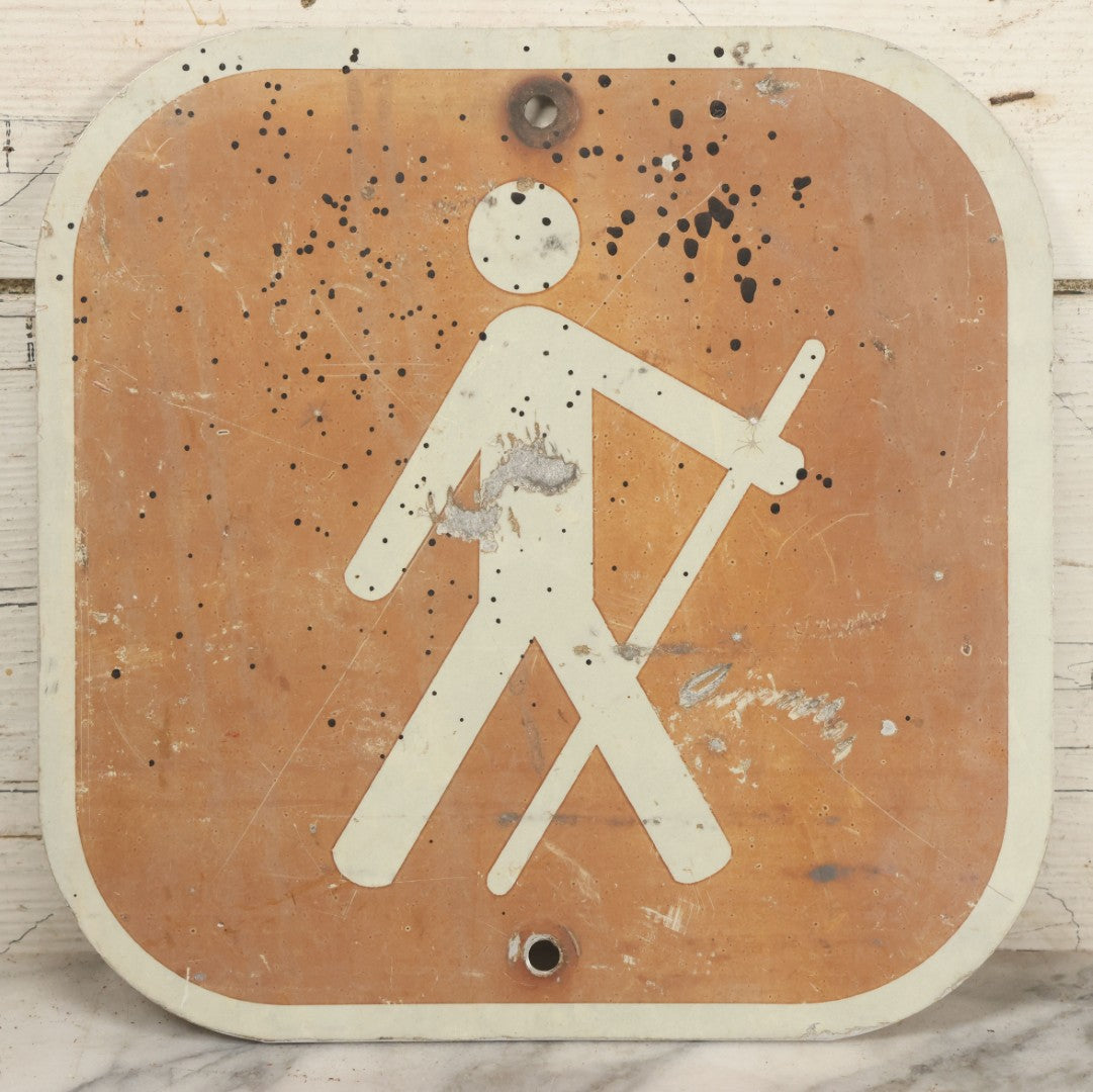 Lot 021 - Vintage Metal Hiking Trail Sign, 12" x 12"