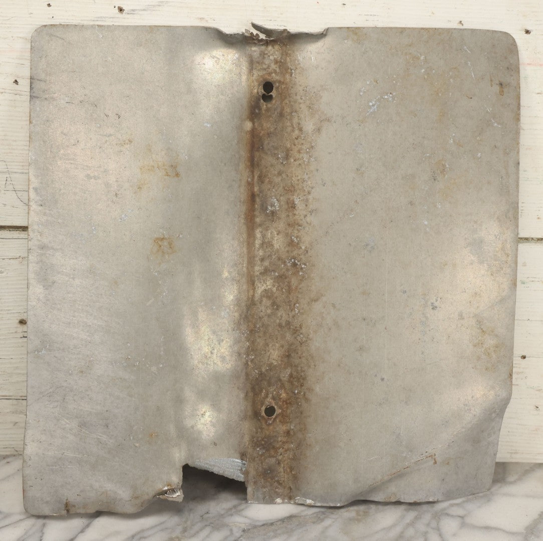 Lot 022 - Vintage "No Trespassing, Keep Out" Metal Sign With Chipping Paint, Note Bends, Deformations, Paint Loss, 16-3/4" x 16-1/4"