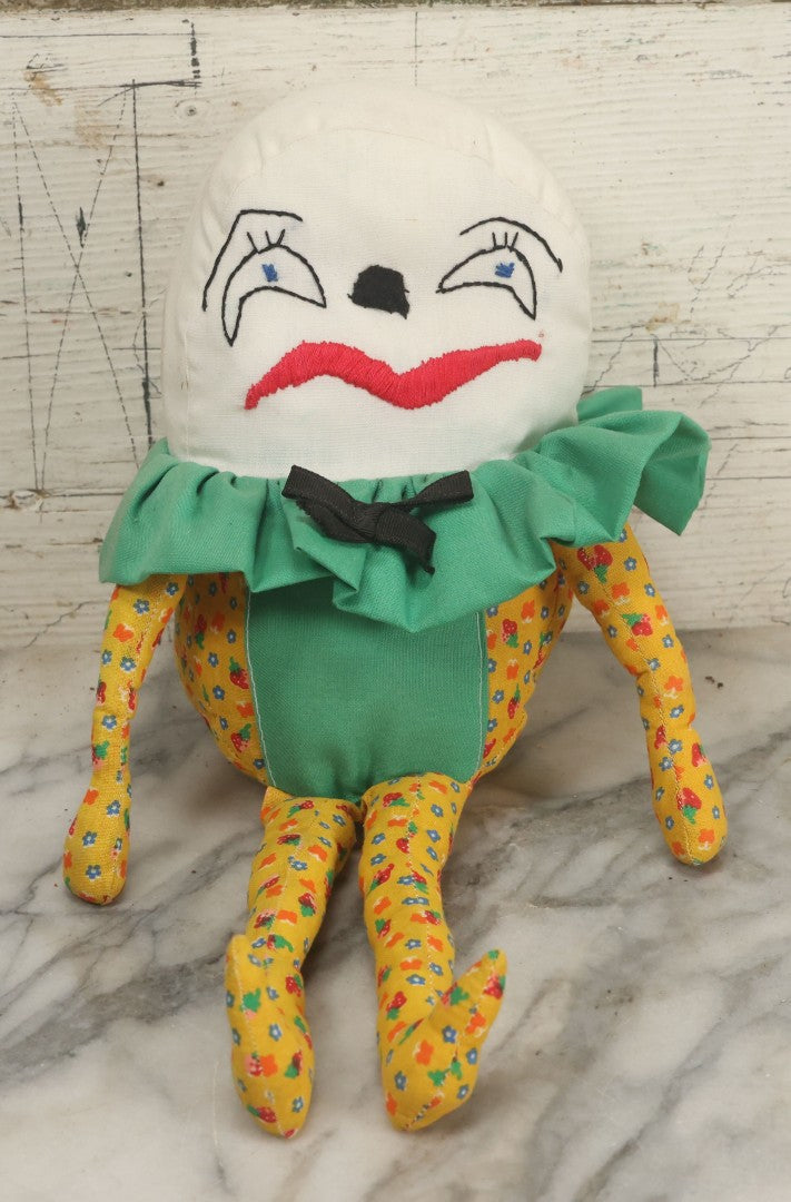 Lot 028 - Vintage Homemade Humpty Dumpty Plush Stuffed Animal