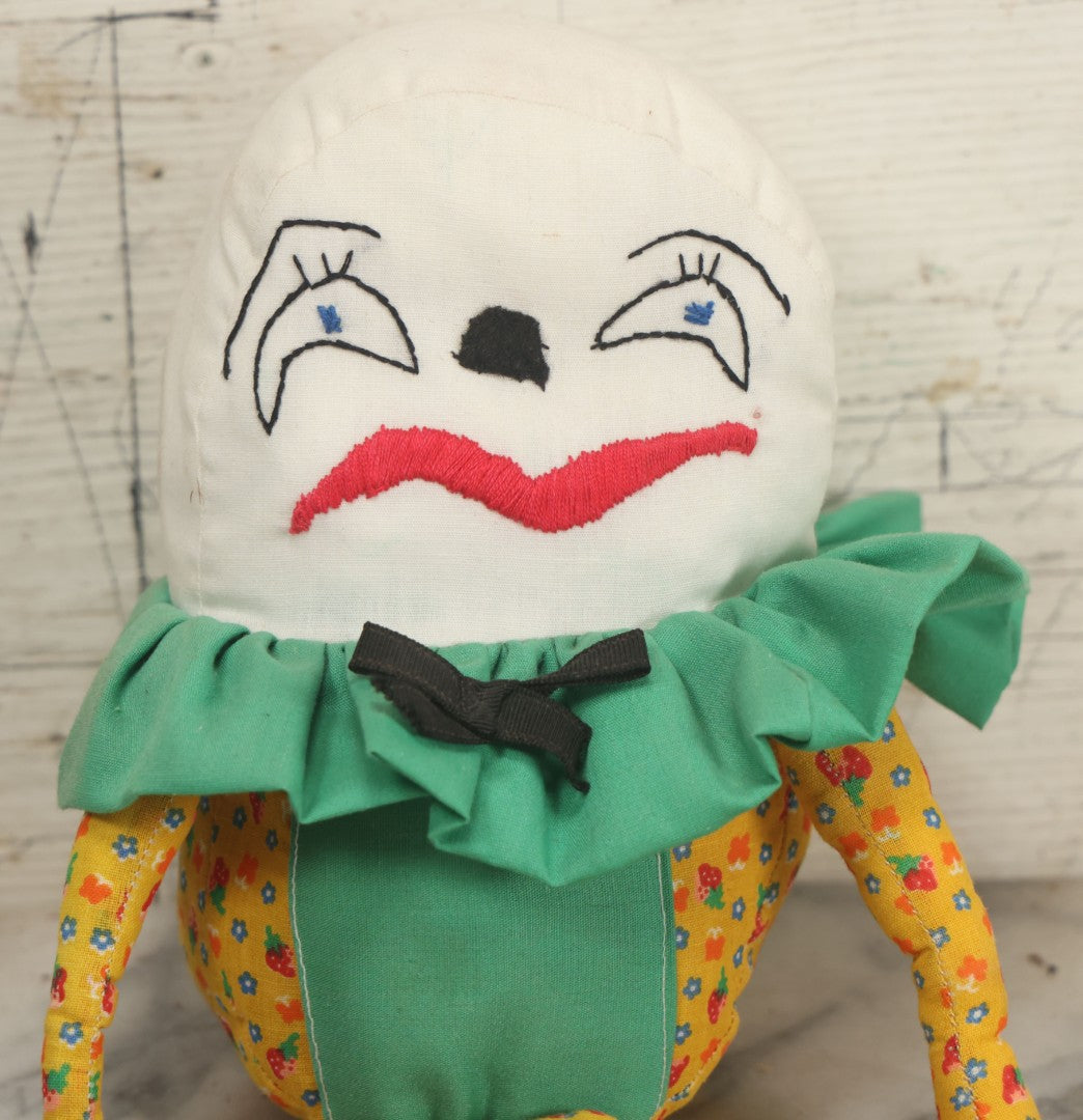 Lot 028 - Vintage Homemade Humpty Dumpty Plush Stuffed Animal