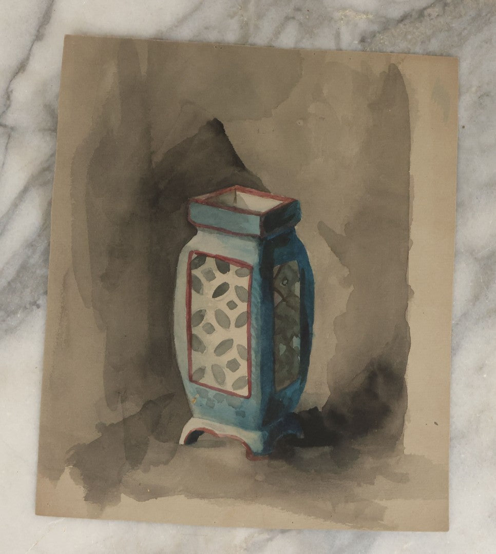 Lot 044 - Grouping Of Four Antique Paintings On Canvas And Paper Including Vase, Still Life, Little Child, Approximately 5" x 7" (Grouping I)