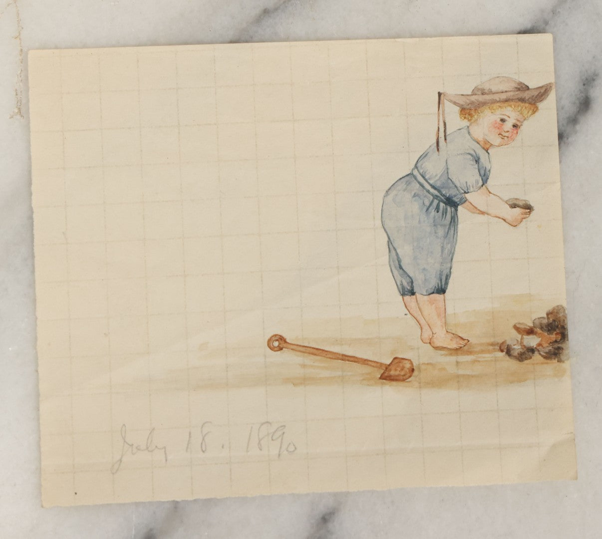Lot 044 - Grouping Of Four Antique Paintings On Canvas And Paper Including Vase, Still Life, Little Child, Approximately 5" x 7" (Grouping I)