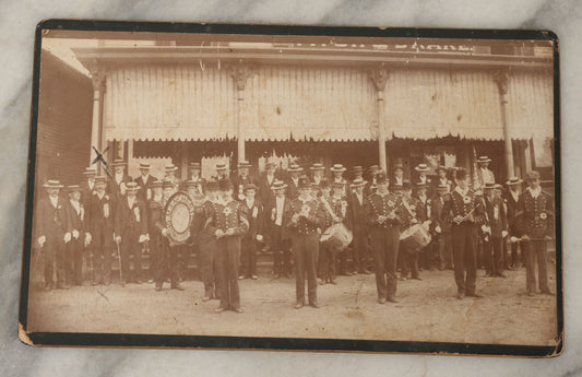 Lot 052 - Antique Cabinet Card Photograph Of The Manchester Drum Corps, Manchester, Connecticut