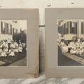 Lot 063 - Pair Of Antique Boarded Photographs Of Mothers And Their Toddlers Posing In Front Of A Home