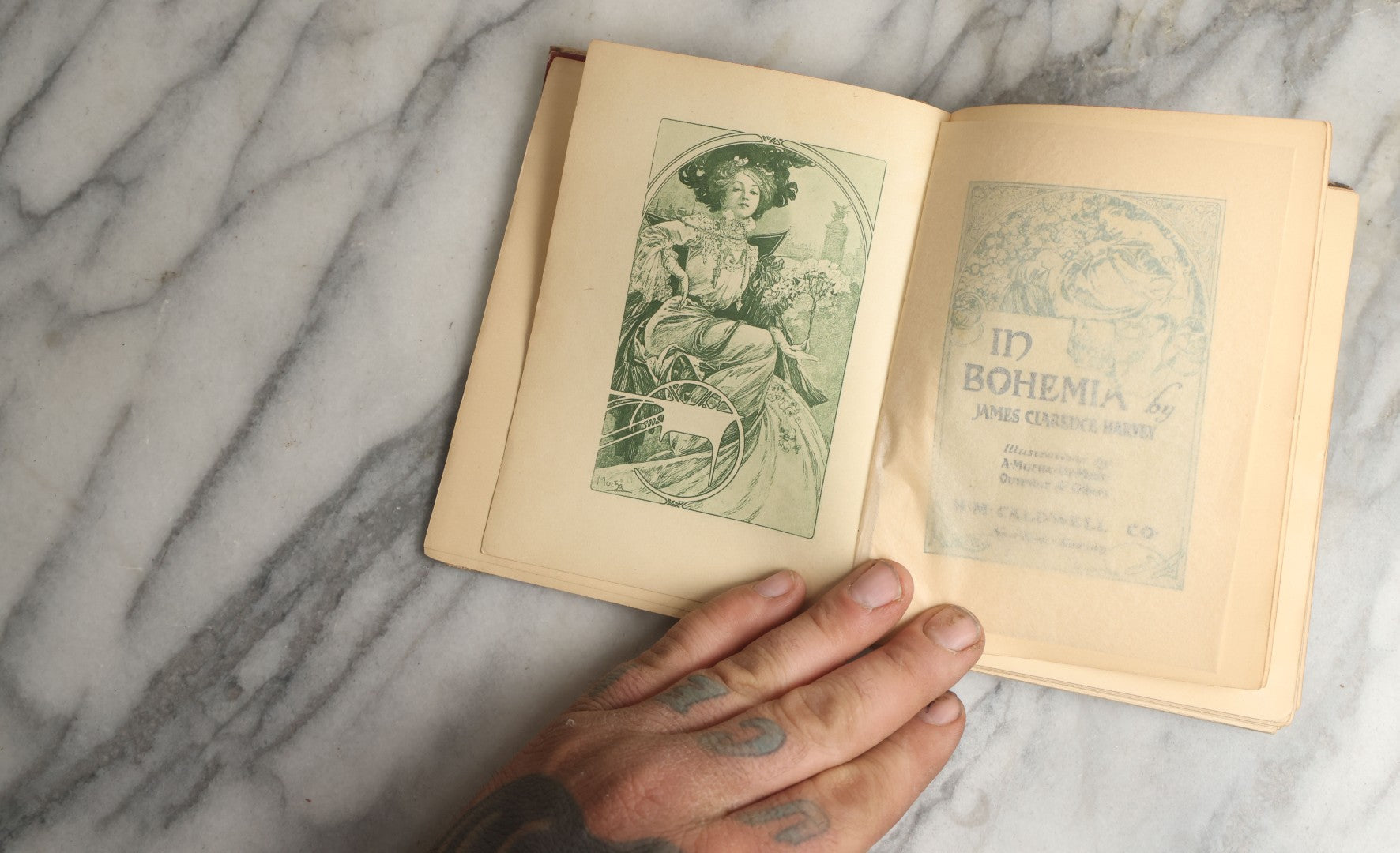 Lot 076 - "In Bohemia" Antique Poetry Book By James Clarence Harvey, Illustrated By Mucha, Myer, Outcault, And Others, H.M. Caldwell Co., Boston & New York, Circa 1910, Note Poor Binding Condition