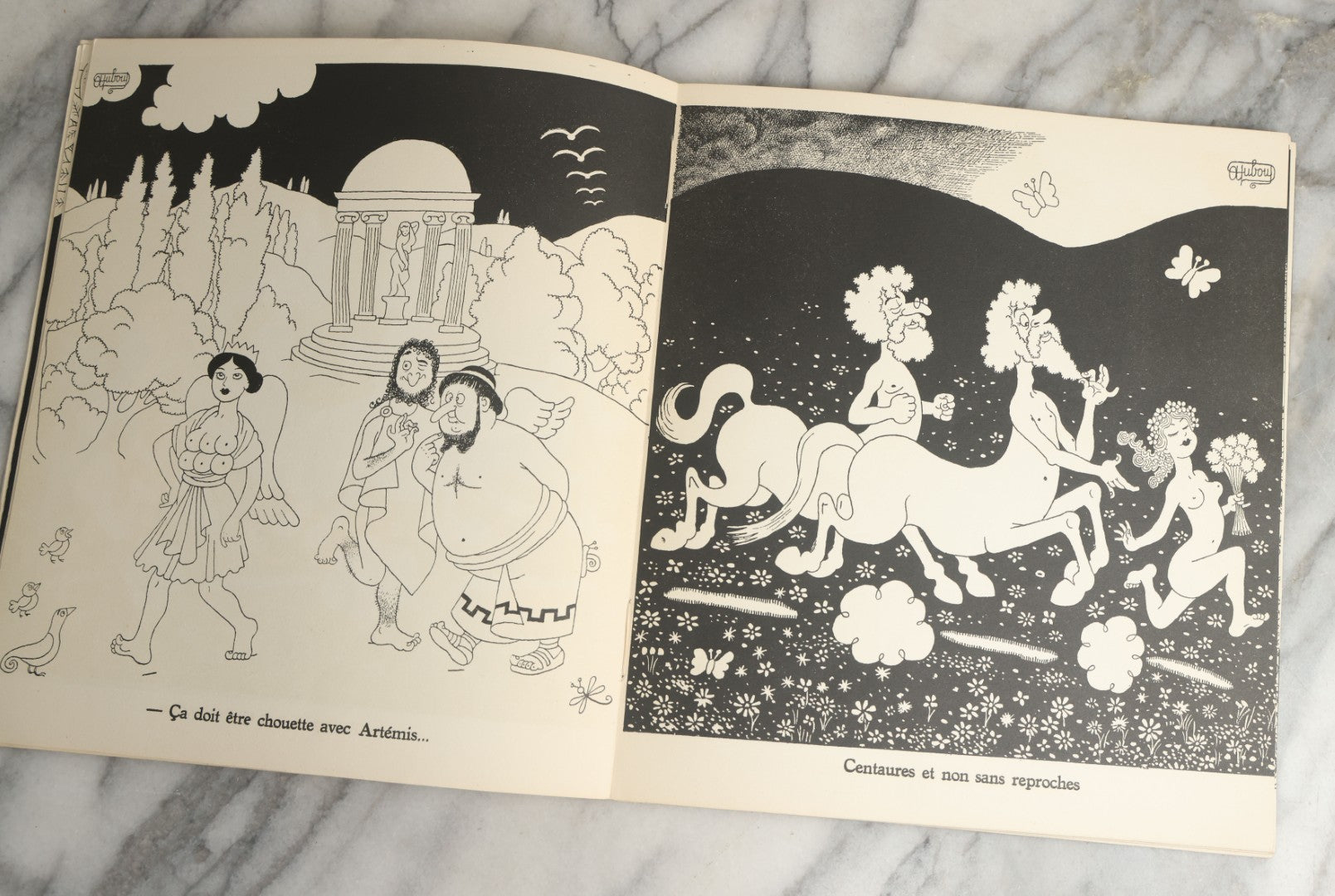Lot 078 - "La Mythologie De Dubout" Vintage Book Based On The Whimsical And Satirical Illustrations Of Albert Dubout, Edited By Maurice Gaunon, Copyright 1954