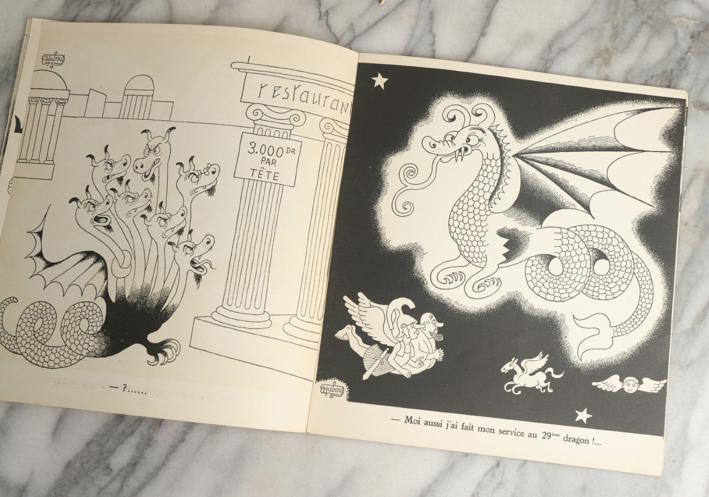 Lot 078 - "La Mythologie De Dubout" Vintage Book Based On The Whimsical And Satirical Illustrations Of Albert Dubout, Edited By Maurice Gaunon, Copyright 1954