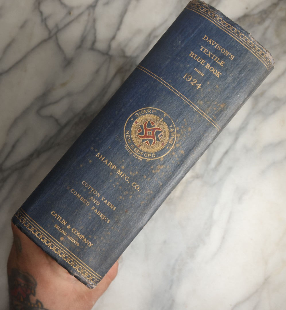 Lot 080 - "Davison's Textile Blue Book, 37th Annual, 1924" By Davison Publishing Co., New York, With A Directory And Advertising For Many Textile Companies Of The Time