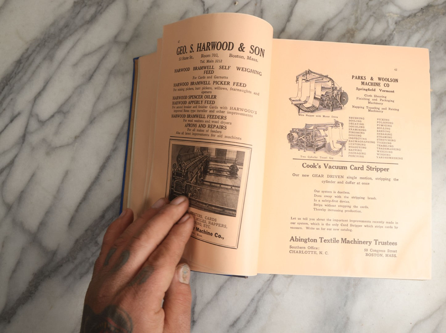 Lot 080 - "Davison's Textile Blue Book, 37th Annual, 1924" By Davison Publishing Co., New York, With A Directory And Advertising For Many Textile Companies Of The Time