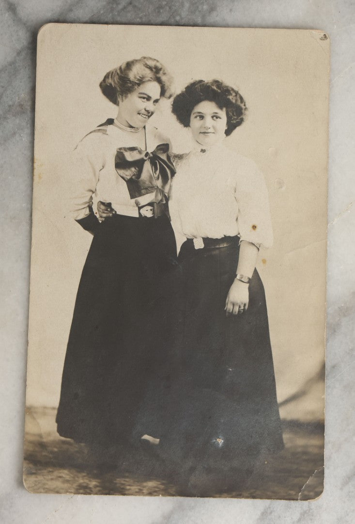 Lot 081 - Grouping Of Ten Antique And Vintage Photographic Postcards Of Women Including Girl With Cats, Woman In Costume, And Woman In Swimsuit, Etc., (Grouping A)