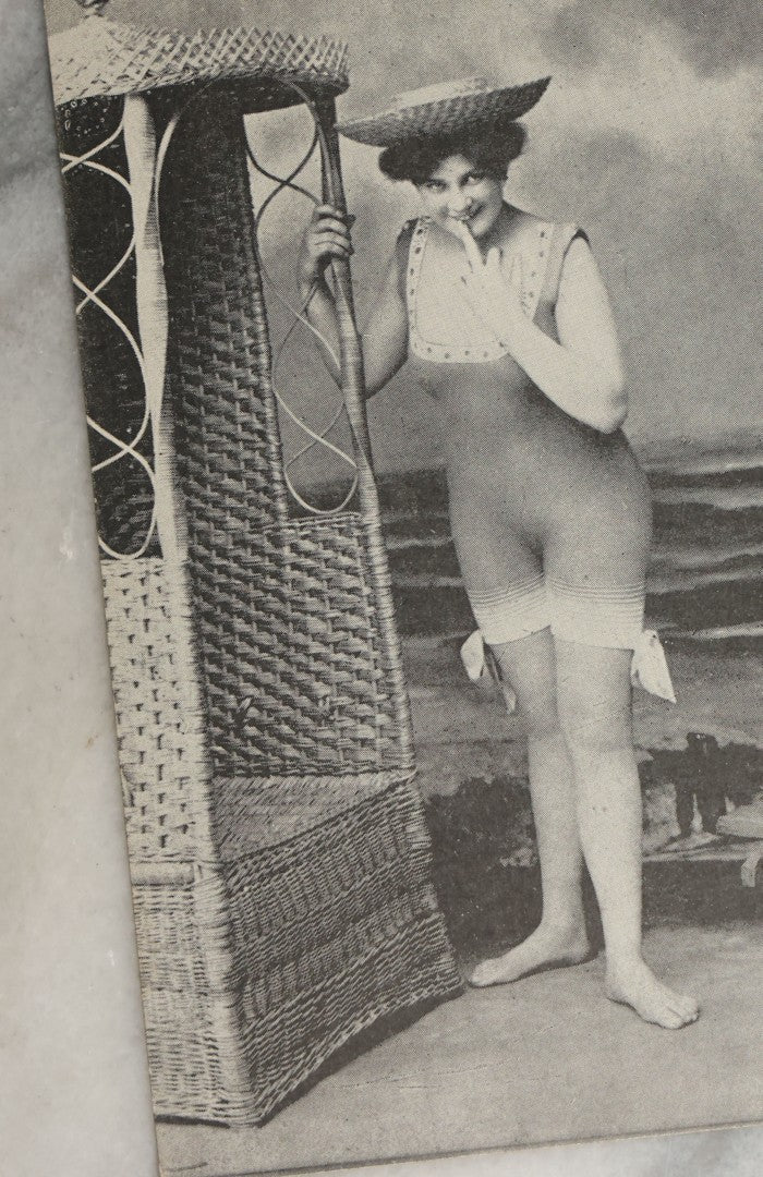 Lot 081 - Grouping Of Ten Antique And Vintage Photographic Postcards Of Women Including Girl With Cats, Woman In Costume, And Woman In Swimsuit, Etc., (Grouping A)