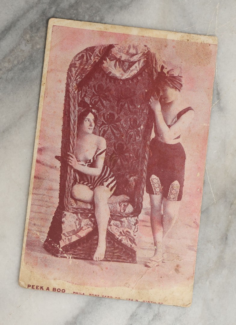 Lot 082 - Grouping Of Ten Antique And Vintage Photographic Postcards Of Women Including Gypsy Woman, Woman In Mask, "Are You Game," Etc., (Grouping B)