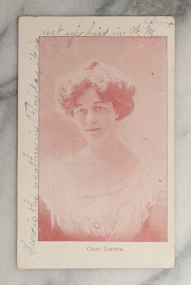 Lot 084 - Grouping Of Ten Antique And Vintage Photographic Postcards Of Women Including Woman In Garbage Pail Hat, French Beauty, "Hurry And Join Me," Etc., (Grouping D)