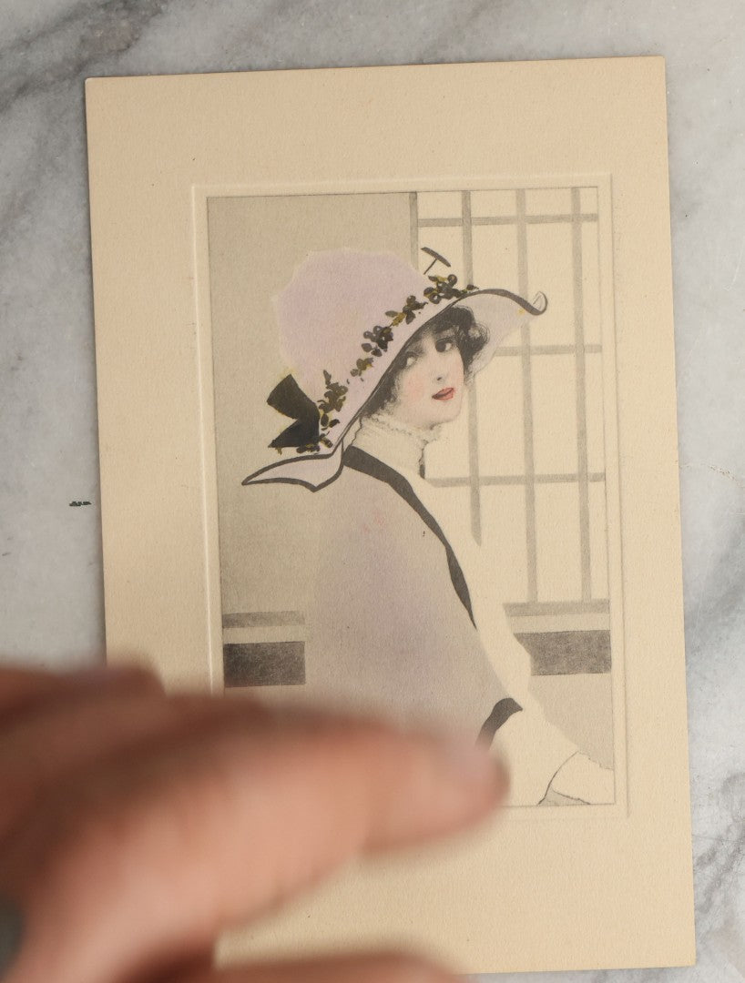 Lot 088 - Grouping Of Ten Antique And Vintage Illustrated Postcards Of Women Including Woman With Glitter, Harrison Fisher Girl, Slumberland, Etc., (Grouping H)