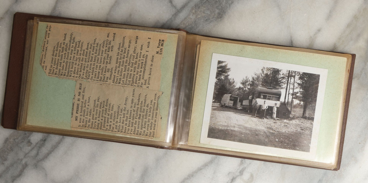Lot 091 - Vintage Vietnam War Era Snapshot Photo Album Including Photos Of Soldiers On Deployment, At Home, And More, In "Souvenir Of Vietnam" Album