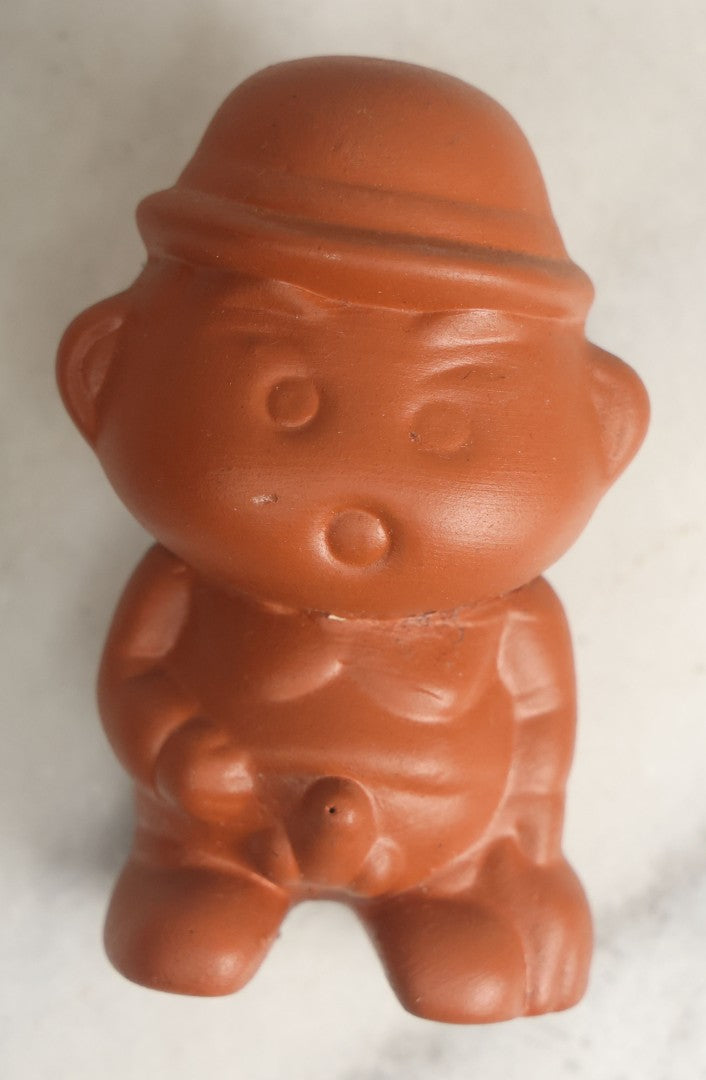 Lot 109 - Modern Gag Novelty Gift, Redware Pottery Peeing Man Courtesy Of Our Very Own Dadbod420, Overall Height 3"