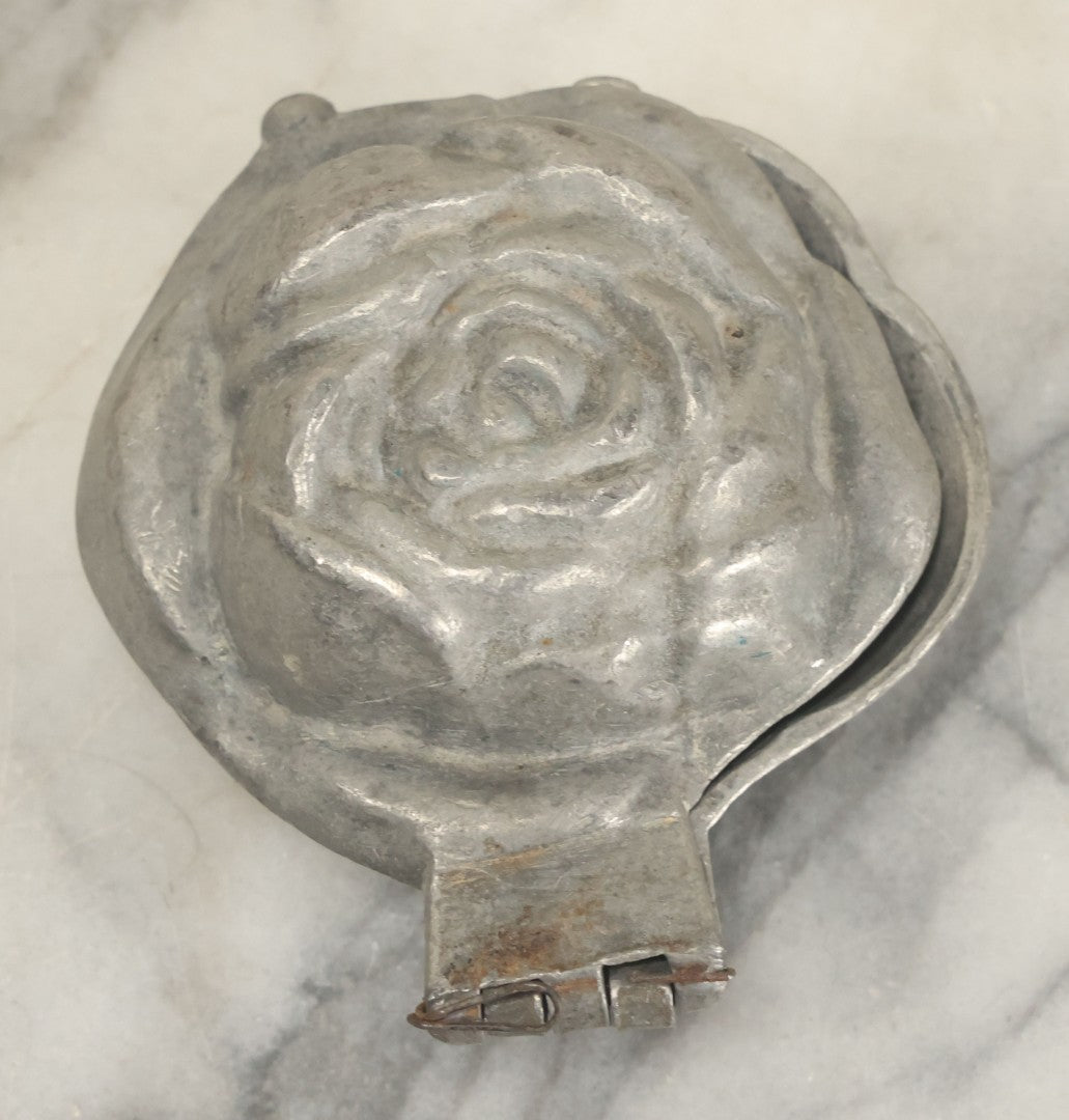 Lot 134 - Vintage Pewter Ice Cream Chocolate Candy Mold, Rose Flower, By Eppelsheimer , E. & Co., New York