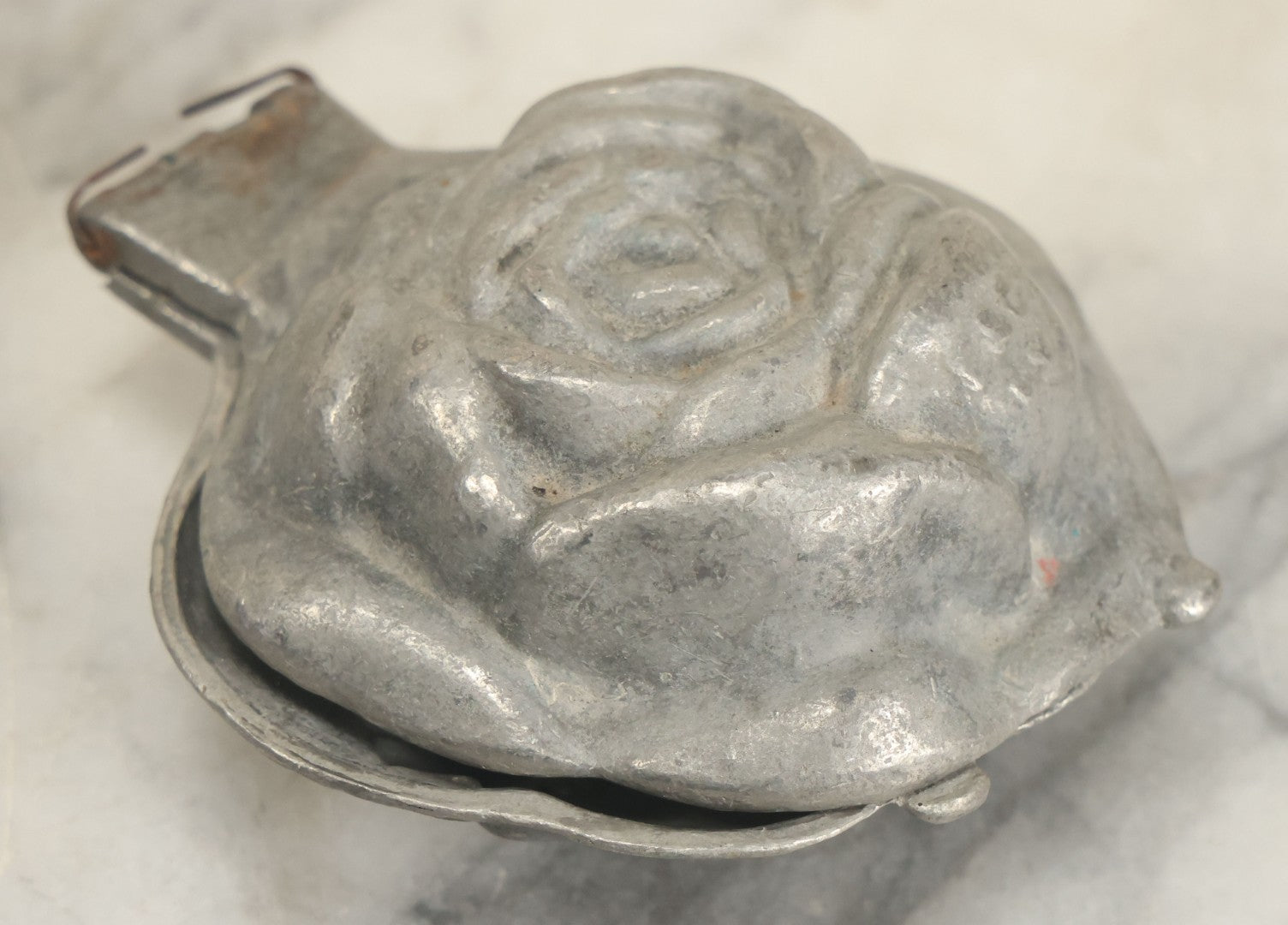 Lot 134 - Vintage Pewter Ice Cream Chocolate Candy Mold, Rose Flower, By Eppelsheimer , E. & Co., New York
