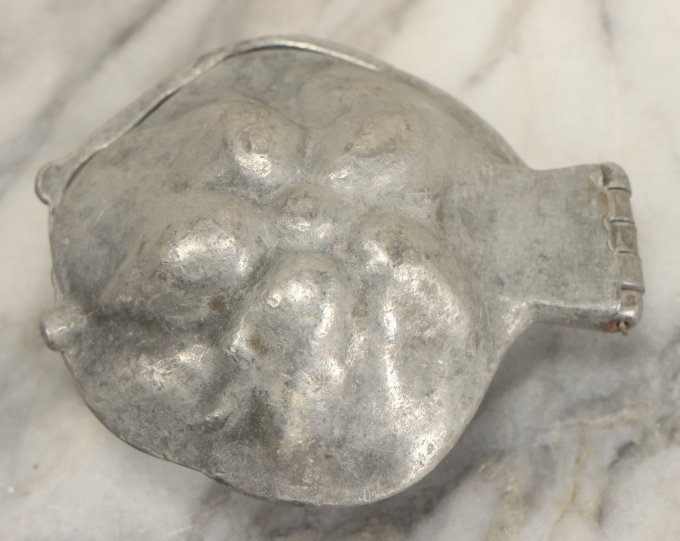 Lot 134 - Vintage Pewter Ice Cream Chocolate Candy Mold, Rose Flower, By Eppelsheimer , E. & Co., New York