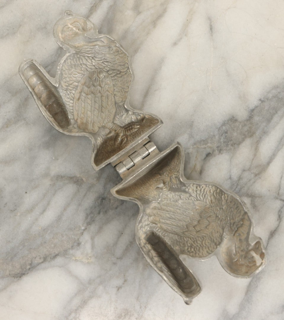 Lot 136 - Vintage Pewter Ice Cream Chocolate Candy Mold, Thanksgiving Turkey, Marked No. 429