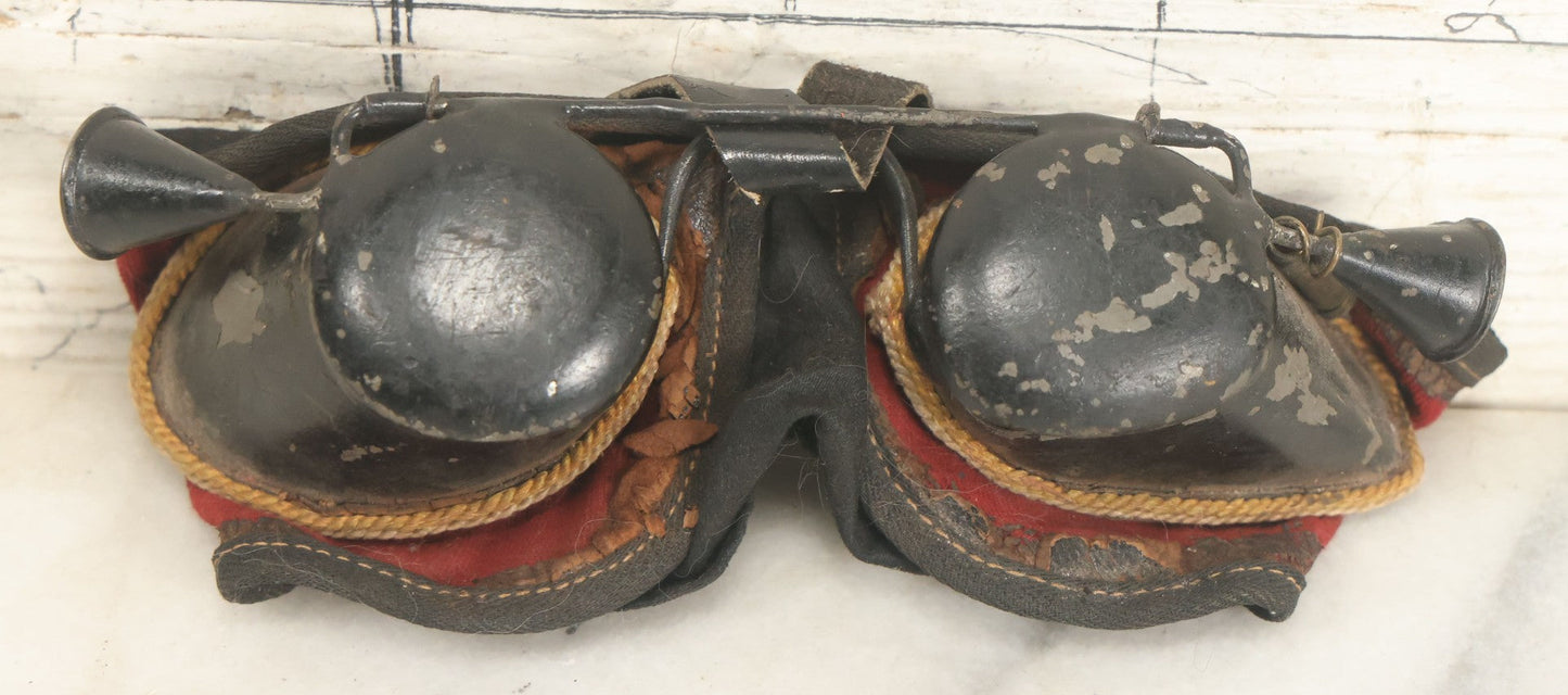 Lot 010 - Two Pairs Of Antique Odd Fellows I.O.O.F. Hoodwinks Ceremonial Goggles