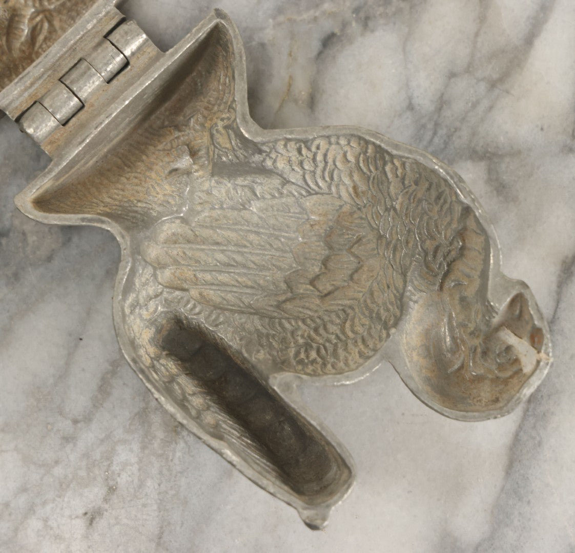 Lot 136 - Vintage Pewter Ice Cream Chocolate Candy Mold, Thanksgiving Turkey, Marked No. 429