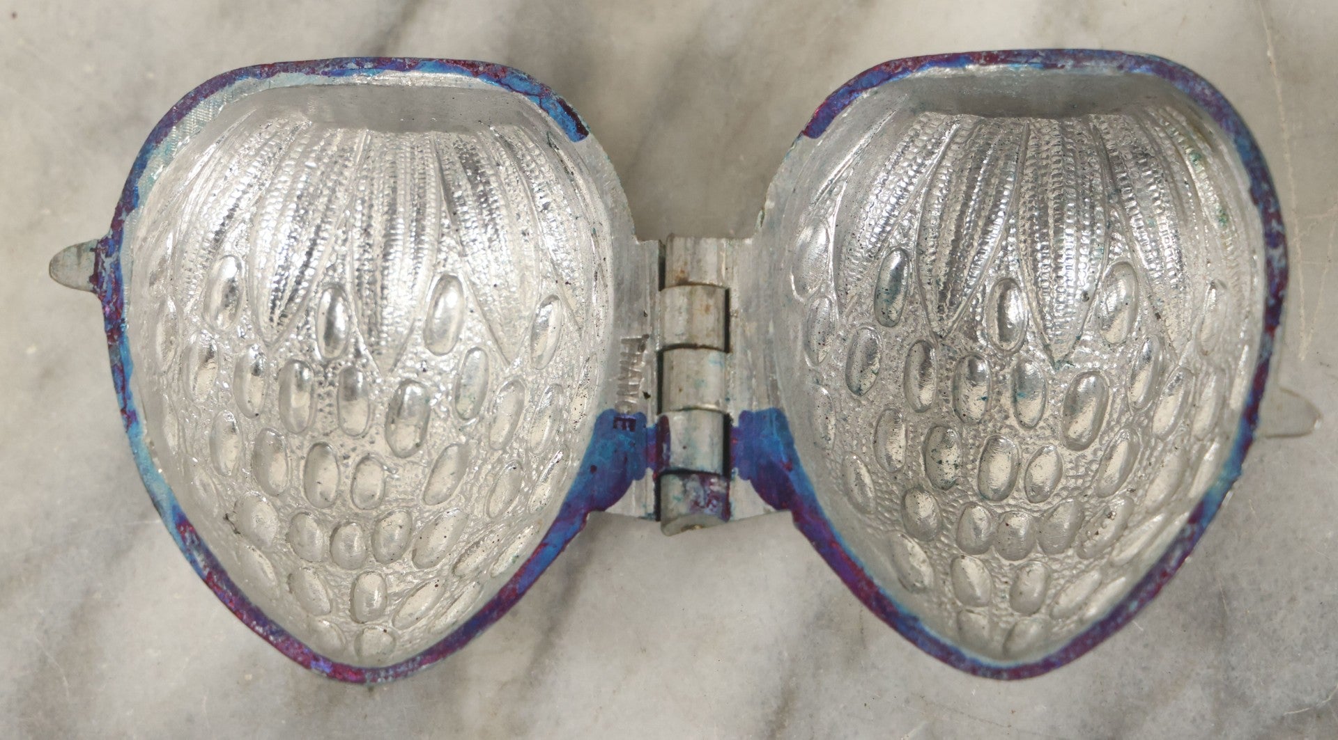 Lot 137 - Grouping Of Four Vintage Cast Aluminum Ice Cream Chocolate Candy Molds, Strawberry Shapes, Marked France