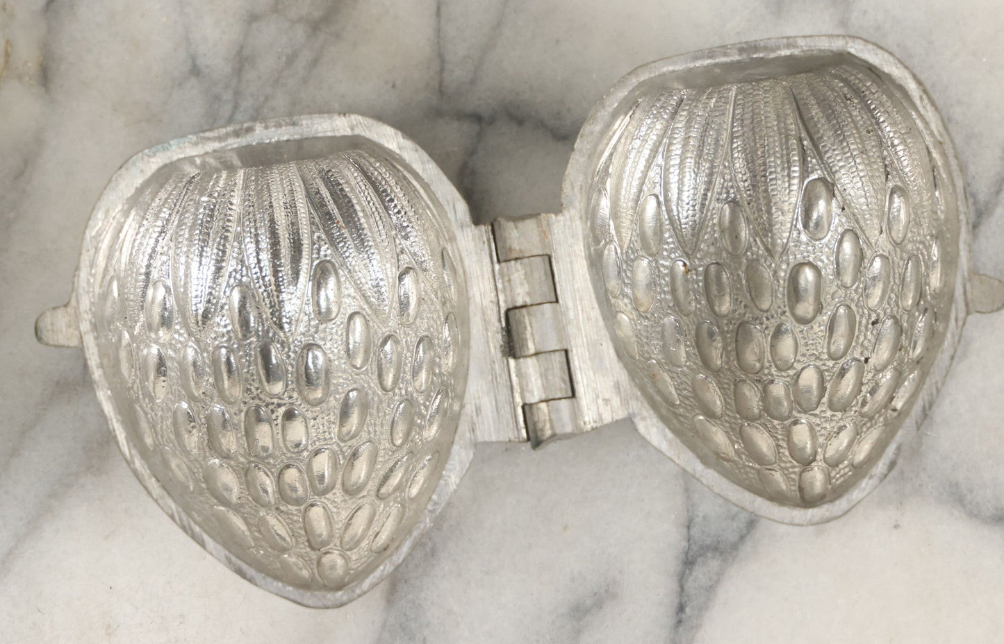 Lot 137 - Grouping Of Four Vintage Cast Aluminum Ice Cream Chocolate Candy Molds, Strawberry Shapes, Marked France