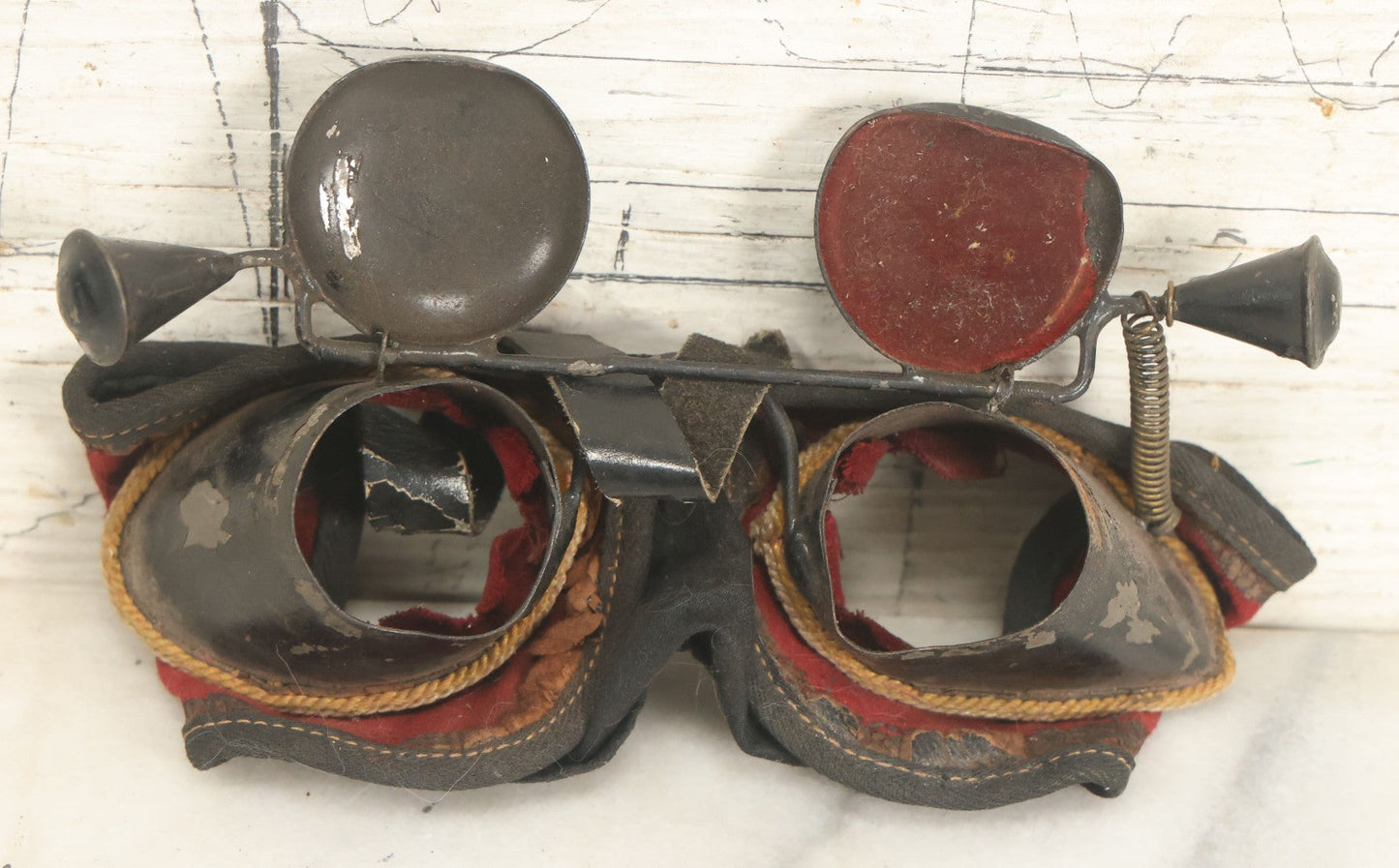 Lot 010 - Two Pairs Of Antique Odd Fellows I.O.O.F. Hoodwinks Ceremonial Goggles