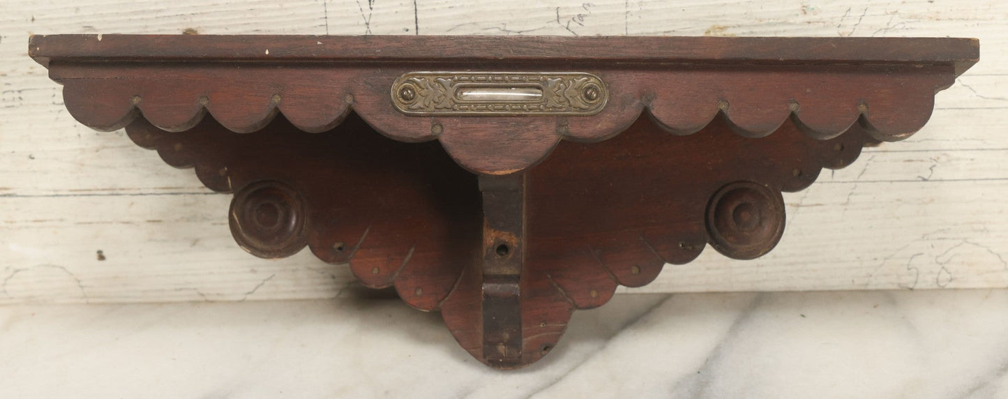 Lot 139 - Antique Seth Thomas Clock Company Wooden Clock Shelf With Built-In Level, With Partial Paper Label