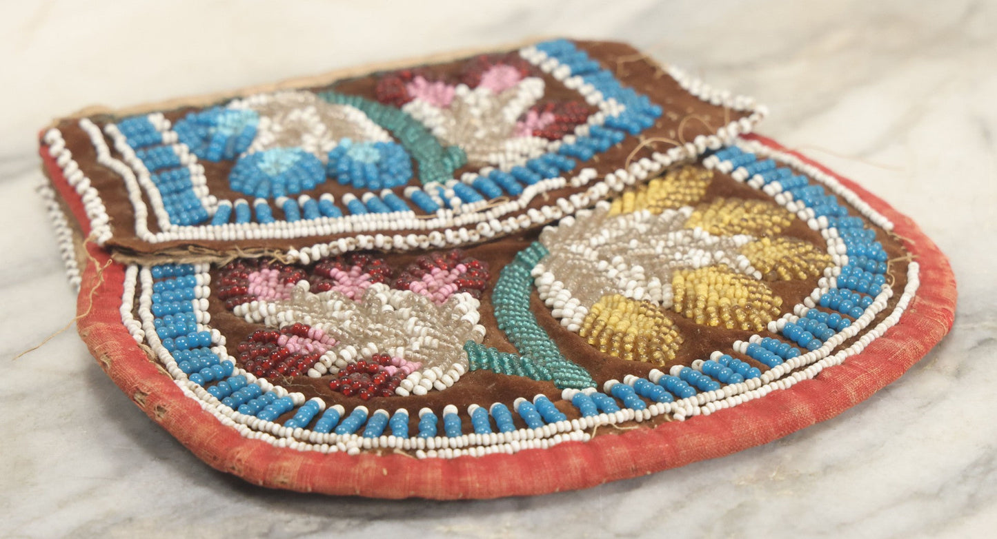 Lot 141 - Antique Beaded Purse Pouch With Red, Yellow, Green, Blue Beads, Note Some Wear, Likely Of Native American Manufacture