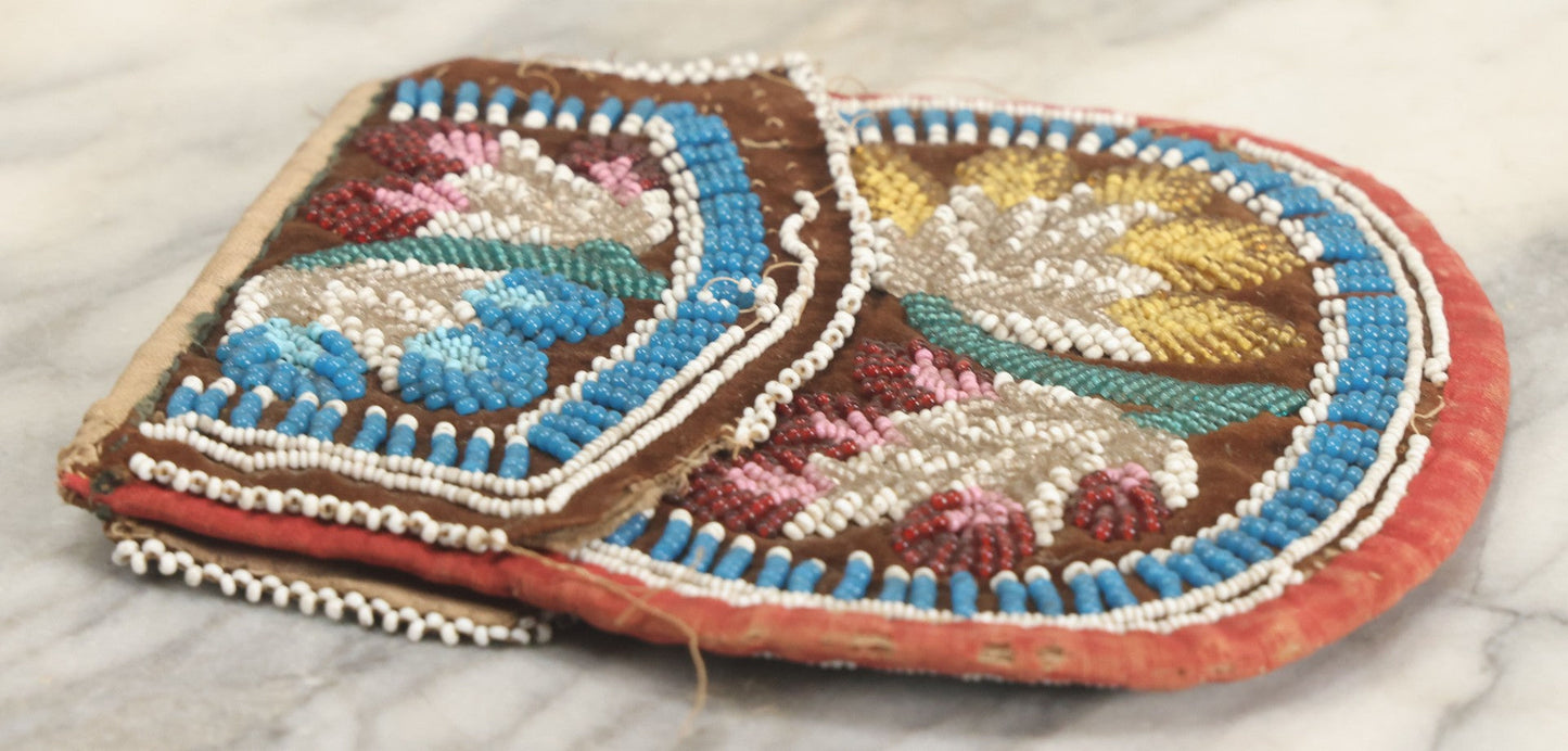 Lot 141 - Antique Beaded Purse Pouch With Red, Yellow, Green, Blue Beads, Note Some Wear, Likely Of Native American Manufacture