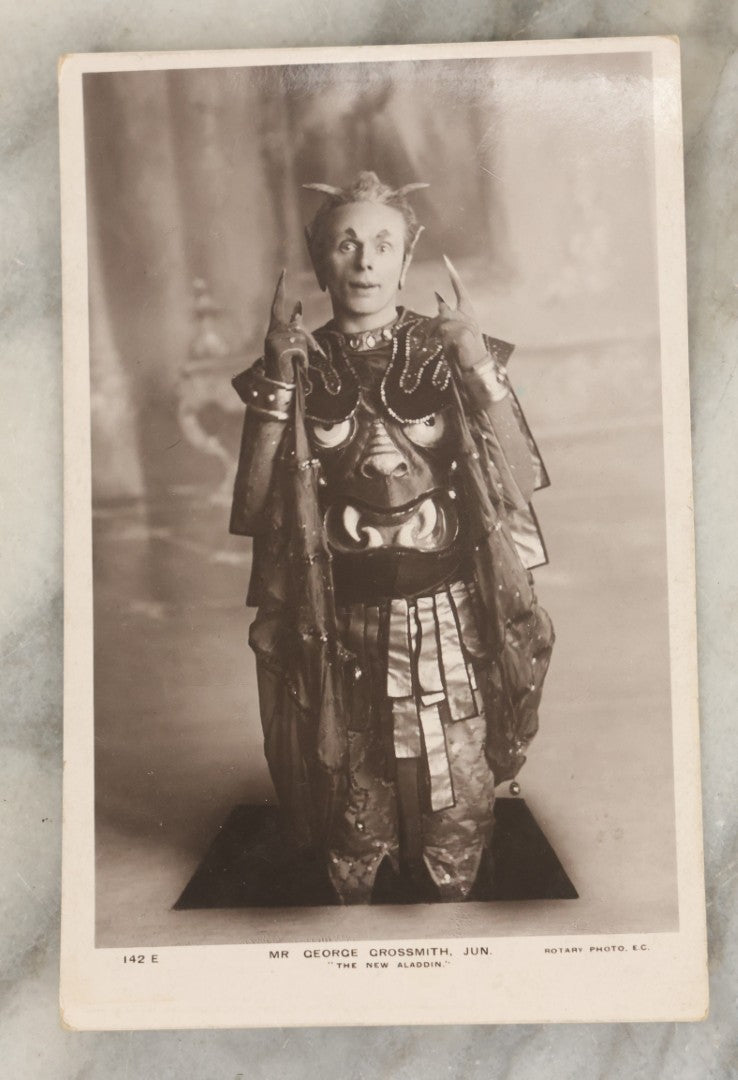Lot 145 - Antique Mr. George Grossmith "The New Aladdin" Musical Comedy Actor Advertising Postcard, Rotary Photo Series, Printed In England