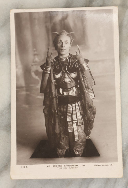 Lot 145 - Antique Mr. George Grossmith "The New Aladdin" Musical Comedy Actor Advertising Postcard, Rotary Photo Series, Printed In England