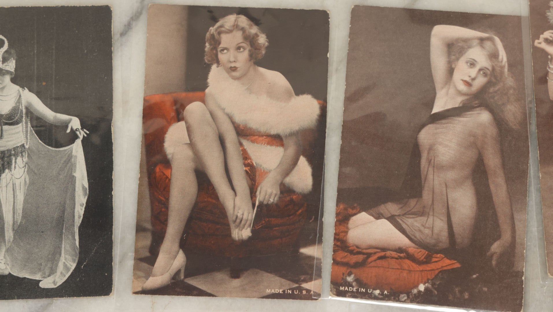 Lot 149 - Grouping Of Nineteen Vintage Risque And Semi Nude Women, Pin Up Arcade Cards, Pitch Cards, Postcard Sized