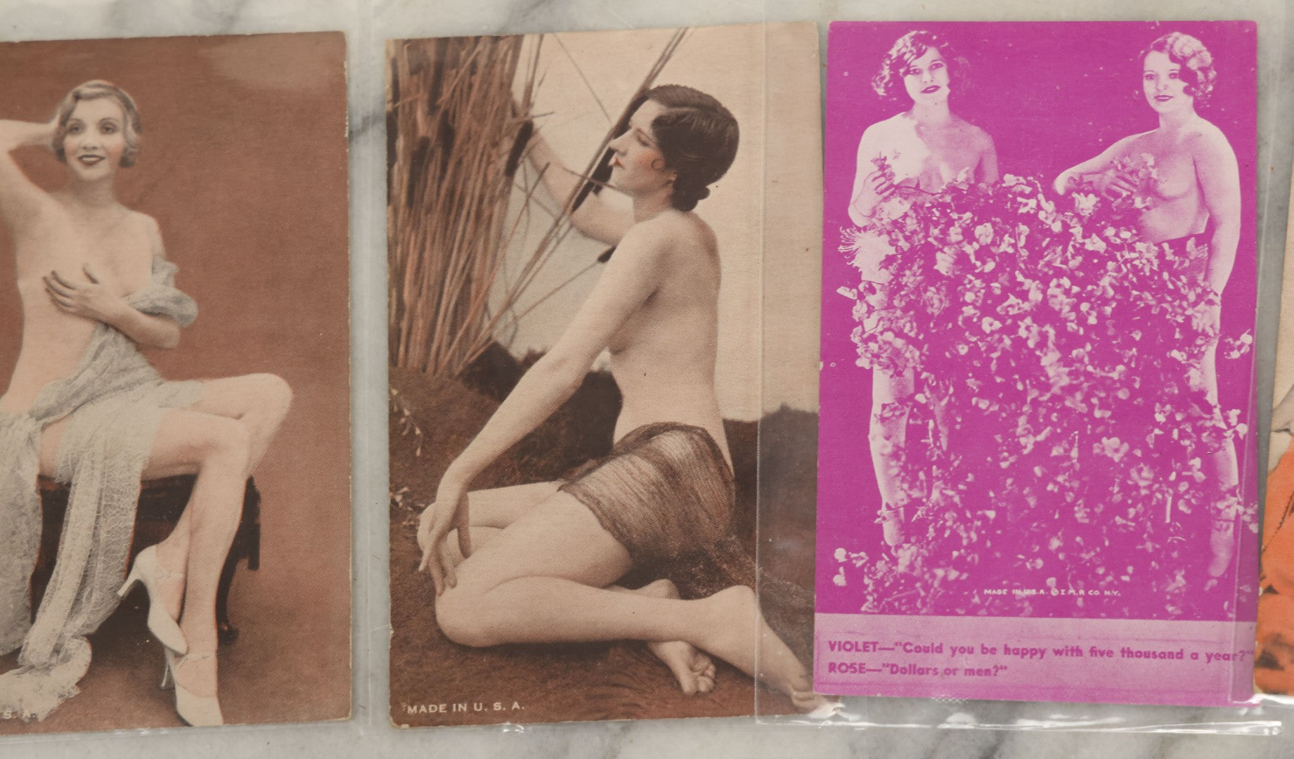 Lot 149 - Grouping Of Nineteen Vintage Risque And Semi Nude Women, Pin Up Arcade Cards, Pitch Cards, Postcard Sized