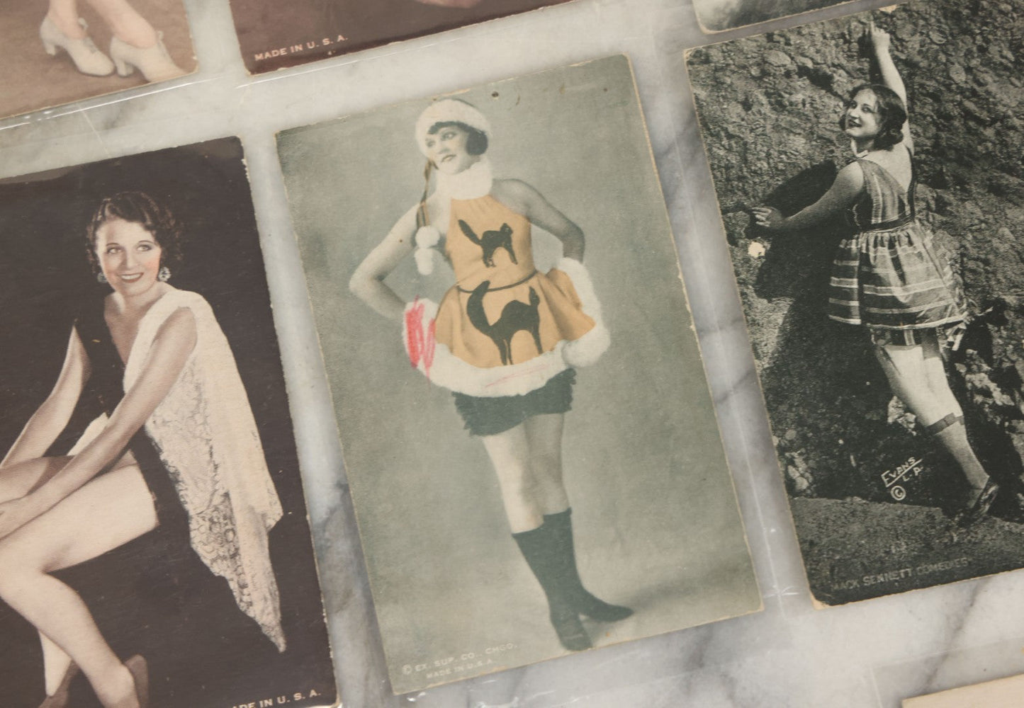 Lot 149 - Grouping Of Nineteen Vintage Risque And Semi Nude Women, Pin Up Arcade Cards, Pitch Cards, Postcard Sized