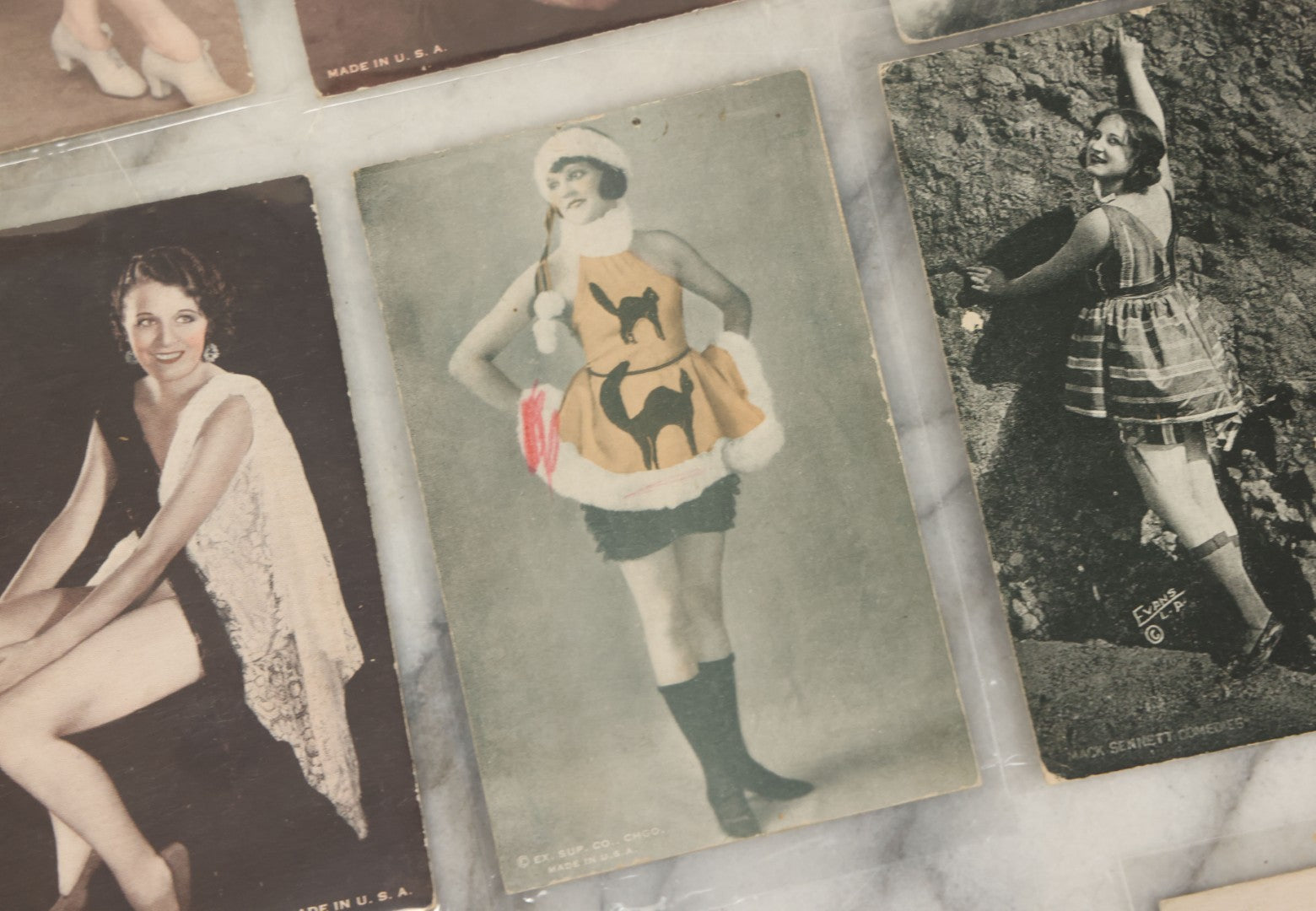 Lot 149 - Grouping Of Nineteen Vintage Risque And Semi Nude Women, Pin Up Arcade Cards, Pitch Cards, Postcard Sized