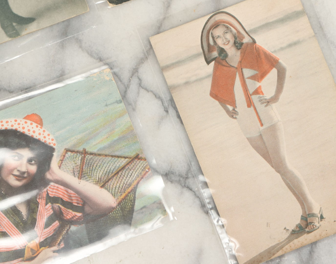 Lot 149 - Grouping Of Nineteen Vintage Risque And Semi Nude Women, Pin Up Arcade Cards, Pitch Cards, Postcard Sized