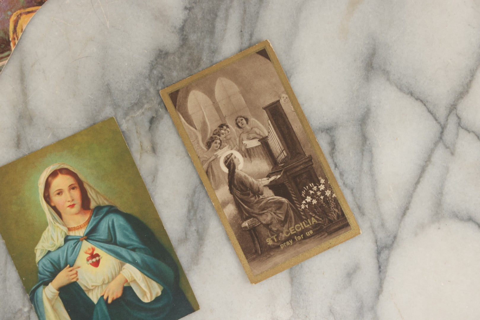 Lot 151 - Grouping Of Twelve Pieces Of Ephemera Including Religious Prayer And Funeral Cards And An Advertising Paper Fan For Burk Funeral Home, Northumberland, Pennsylvania