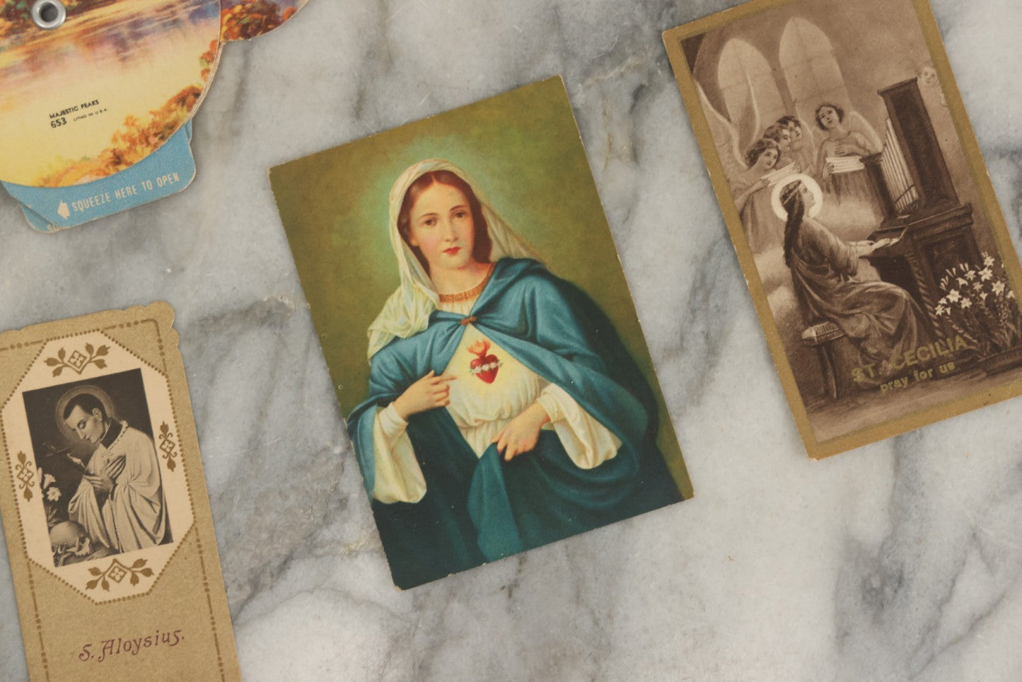 Lot 151 - Grouping Of Twelve Pieces Of Ephemera Including Religious Prayer And Funeral Cards And An Advertising Paper Fan For Burk Funeral Home, Northumberland, Pennsylvania