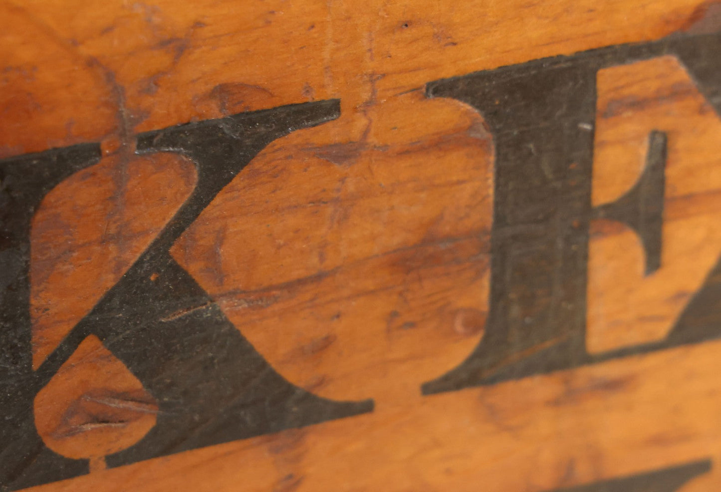 Lot 011 - Vintage Fiske Doughnuts Wooden Advertising Crate With Lift-Top Lid, Debossed Stenciled Lettering On Both Sides