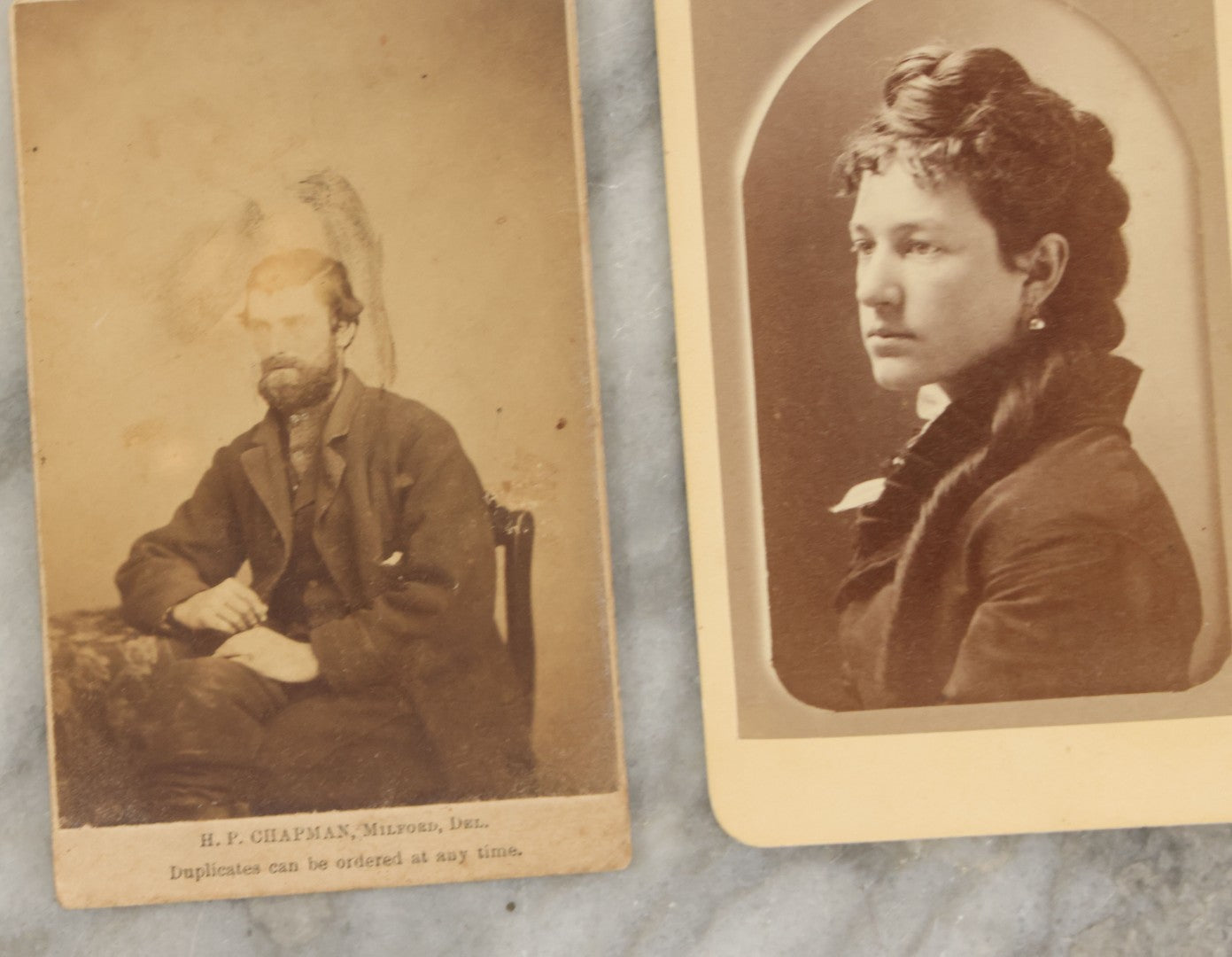 Lot 155 - Grouping Of Eight Antique Carte De Visite C.D.V Photographs And Illustrated Filler Cards Including Fine Art Statues, Others
