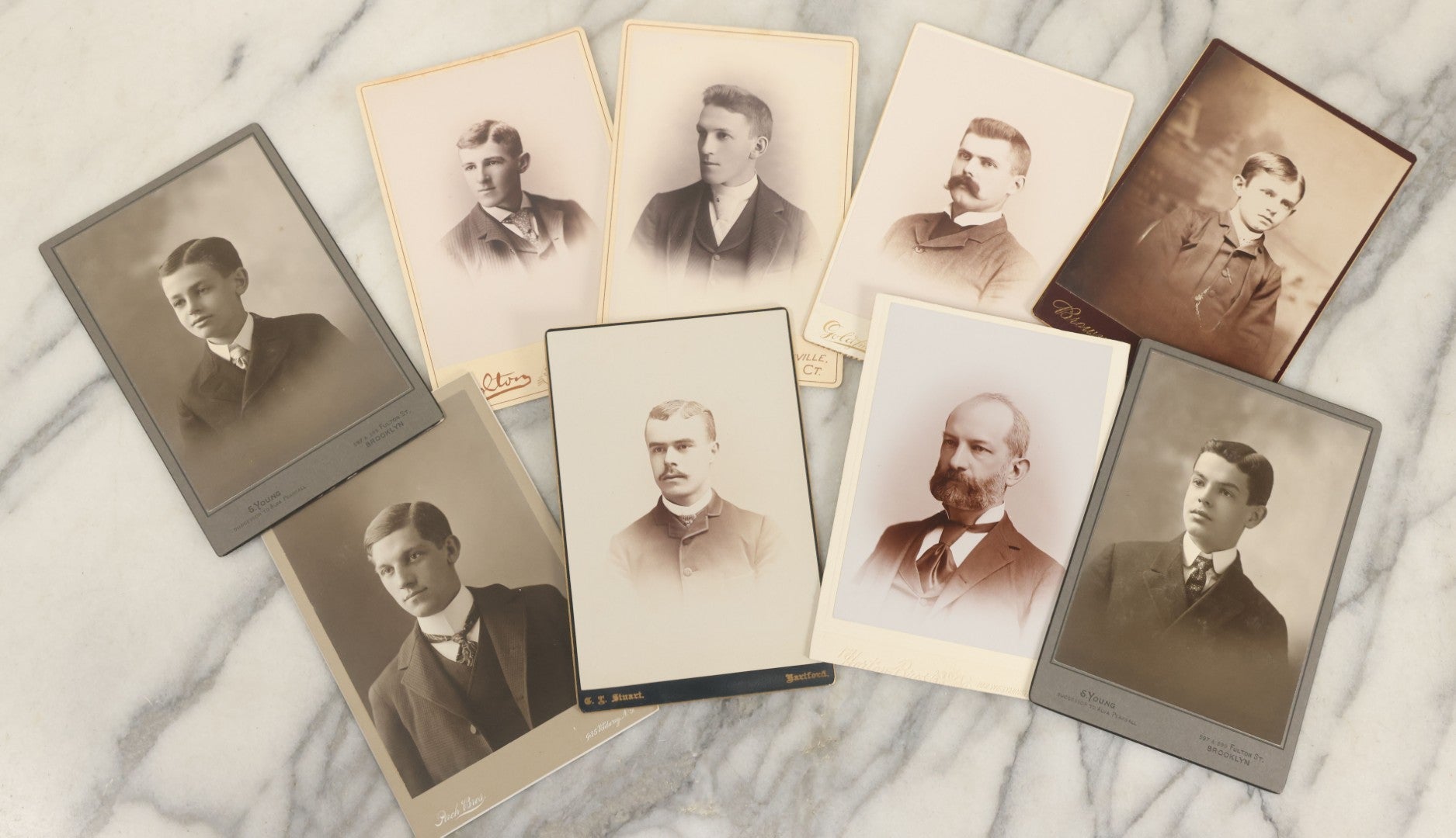 Lot 157 - Grouping Of Approximately 50 Antique Cabinet Card Photographs Of Men, Women, And Children