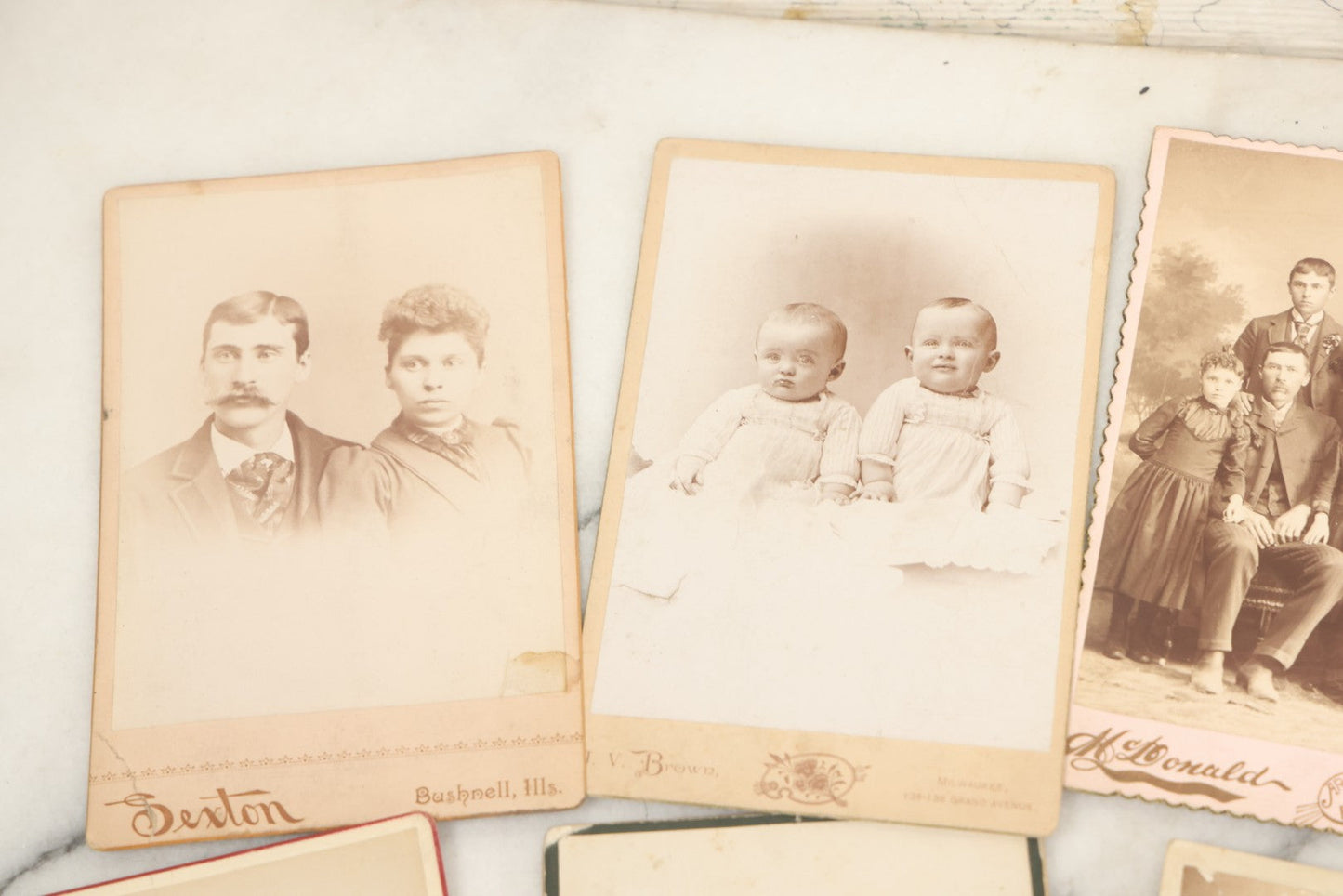 Lot 158 - Grouping Of 28 Antique Cabinet Card Photographs Of Men, Women, And Children