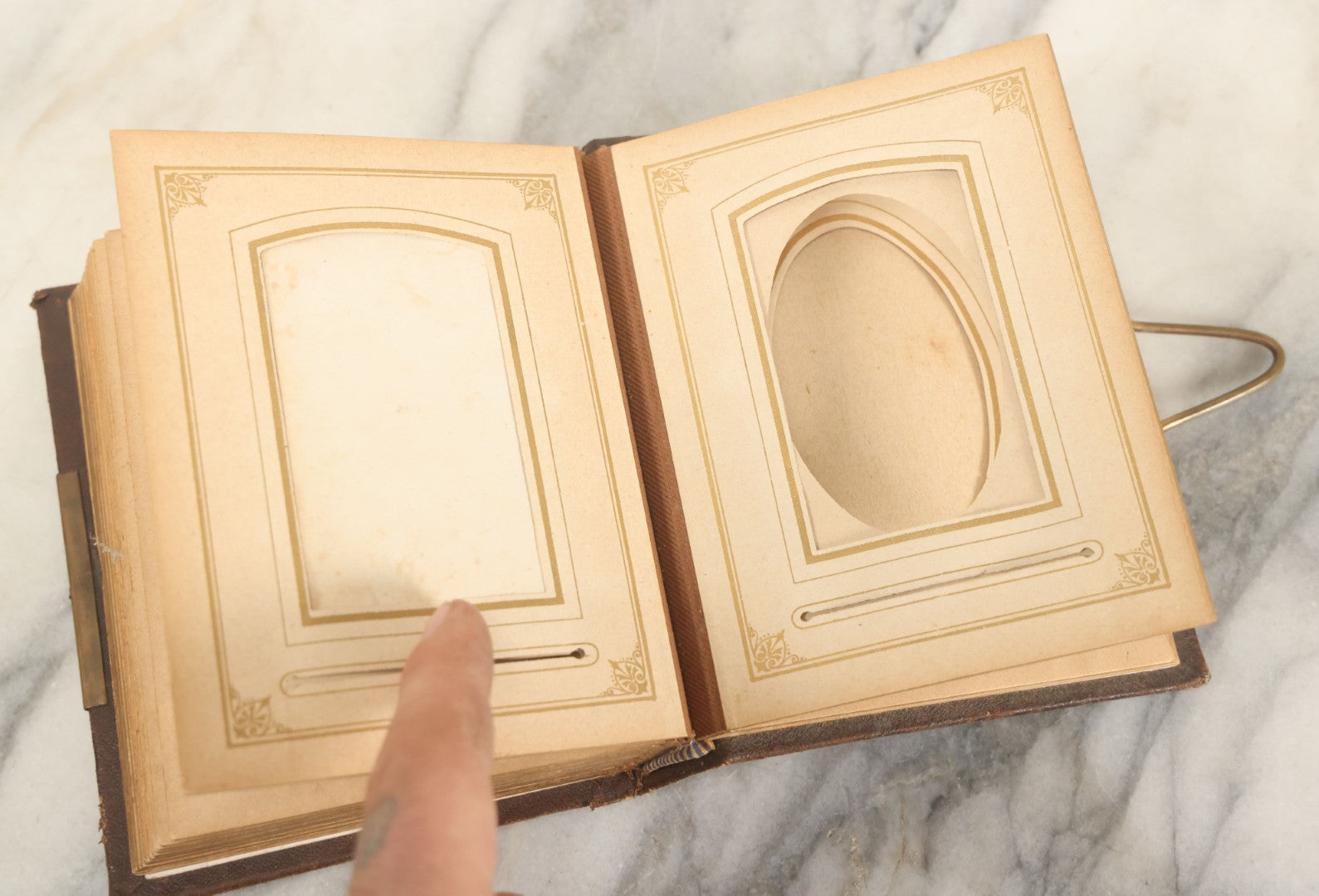 Lot 159 - Antique Victorian Photo Album With 25 Carte De Visite C.D.V. Photographs Including Young Girl On First Communion, Man In Top Hat, Note Spine Covering Loose