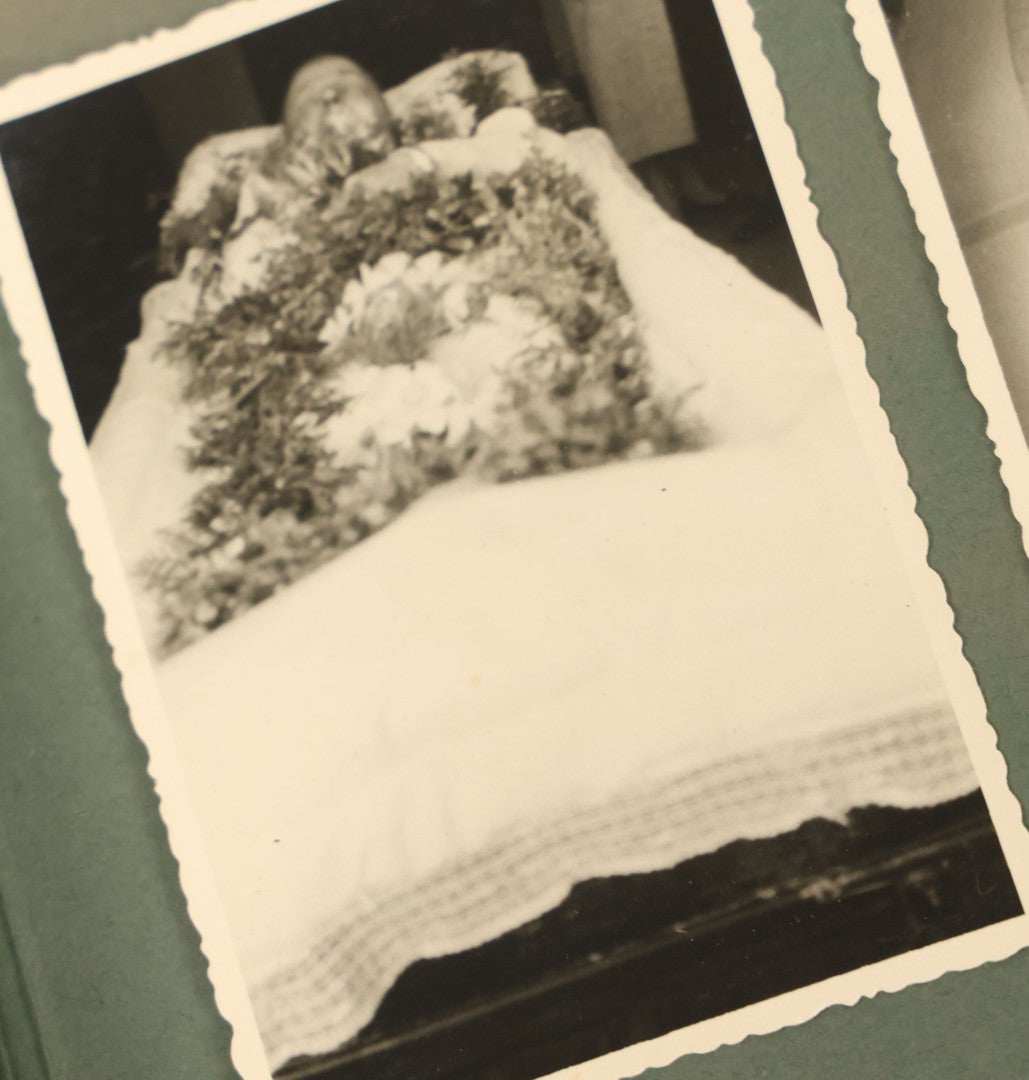 Lot 161 - Vintage Snapshot Photo Album Including Many Photos Of A Funeral, Casket, Etc., Note Many Photos Removed, Cut Out